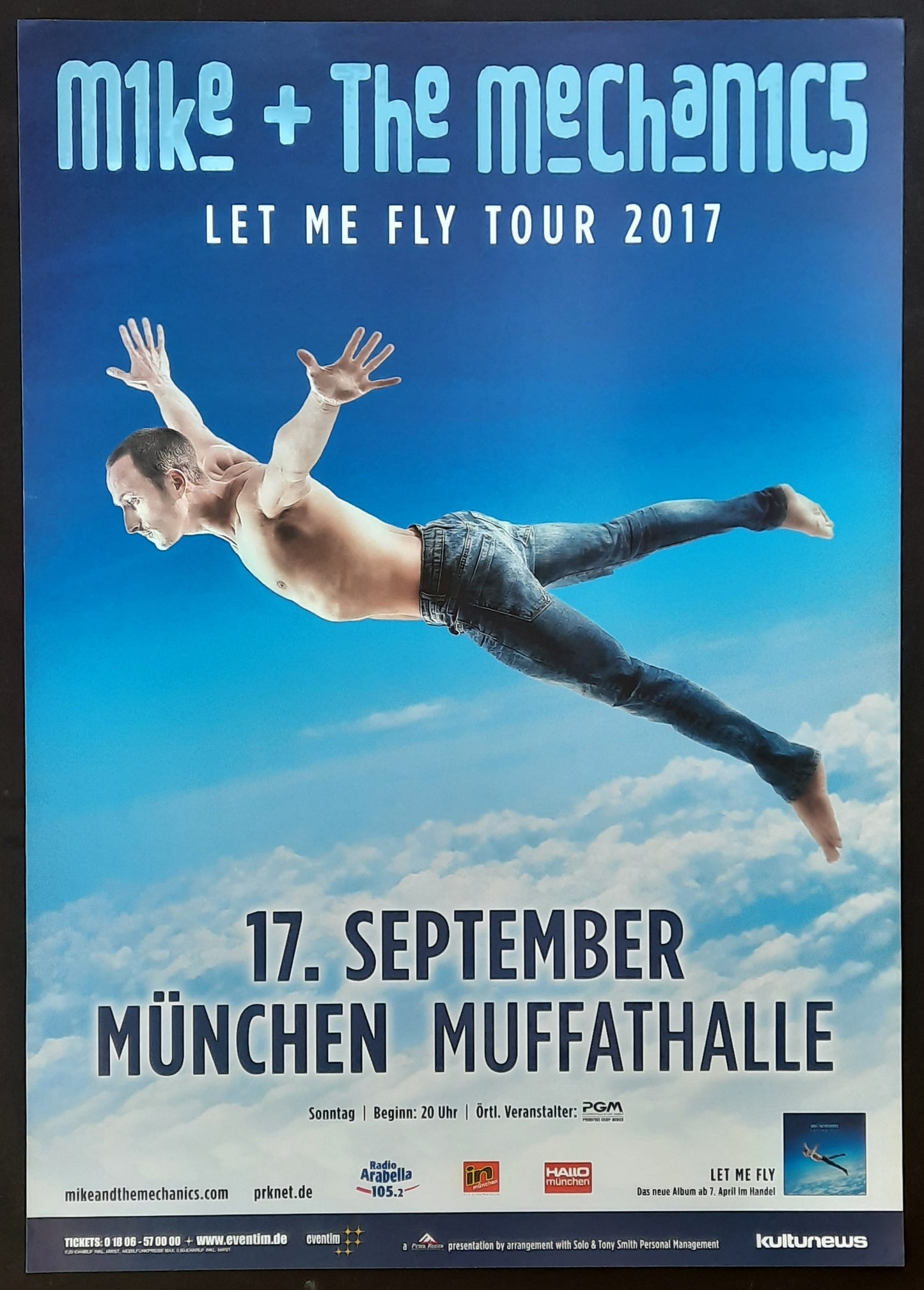MIKE + THE MECHANICS Original Concert Poster September 17, 2017 Munich Germany