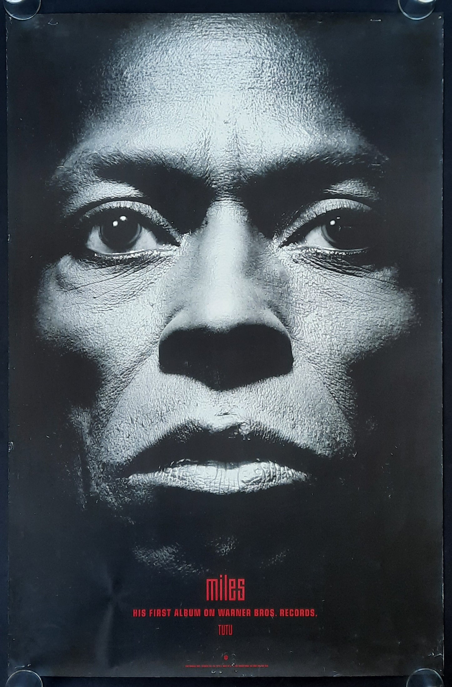 MILES DAVIS Original Promotion Poster - 1986 Album TUTU V1