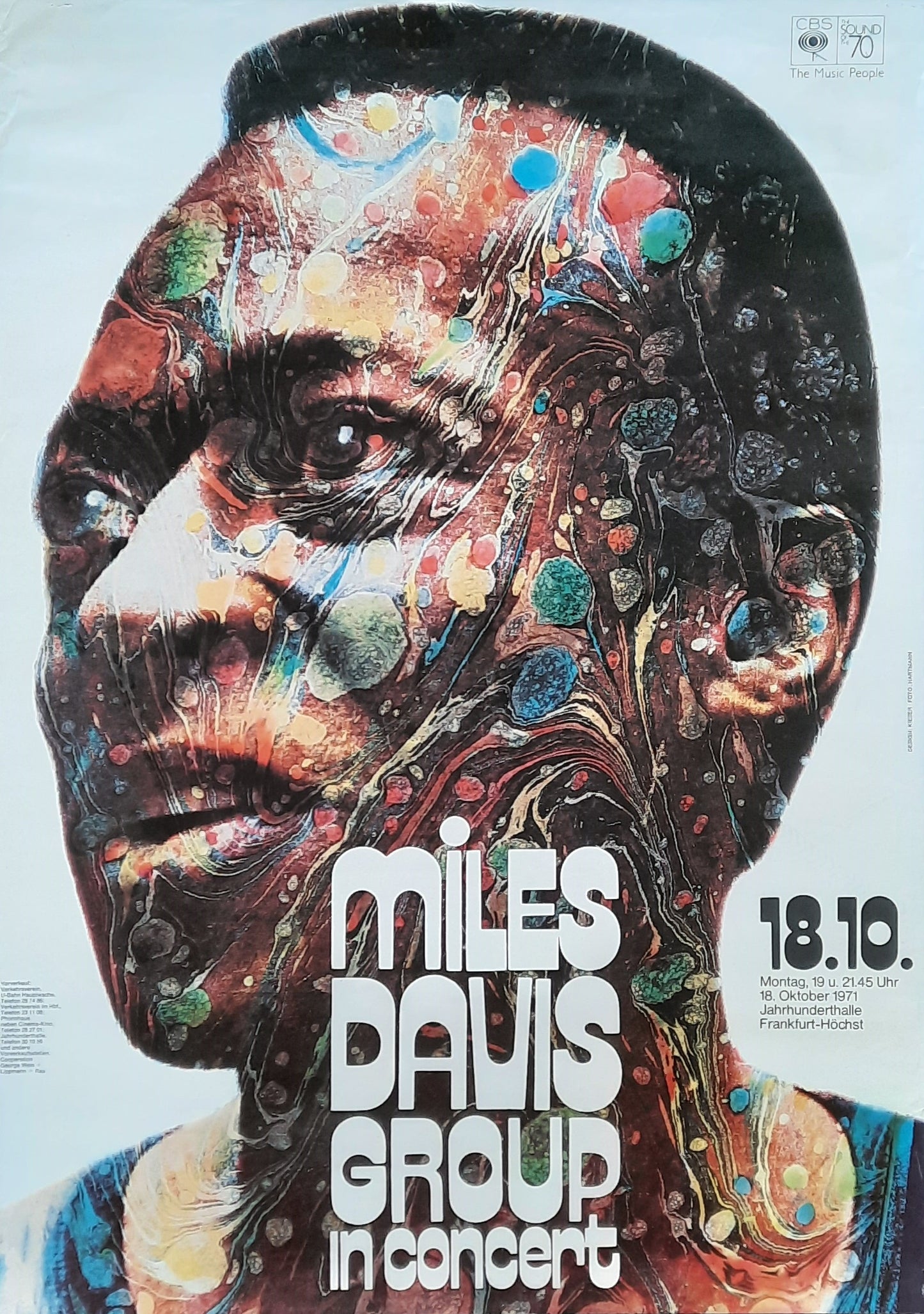 MILES DAVIS Original Concert Poster October 18, 1971 Frankfurt Germany by Kieser 1