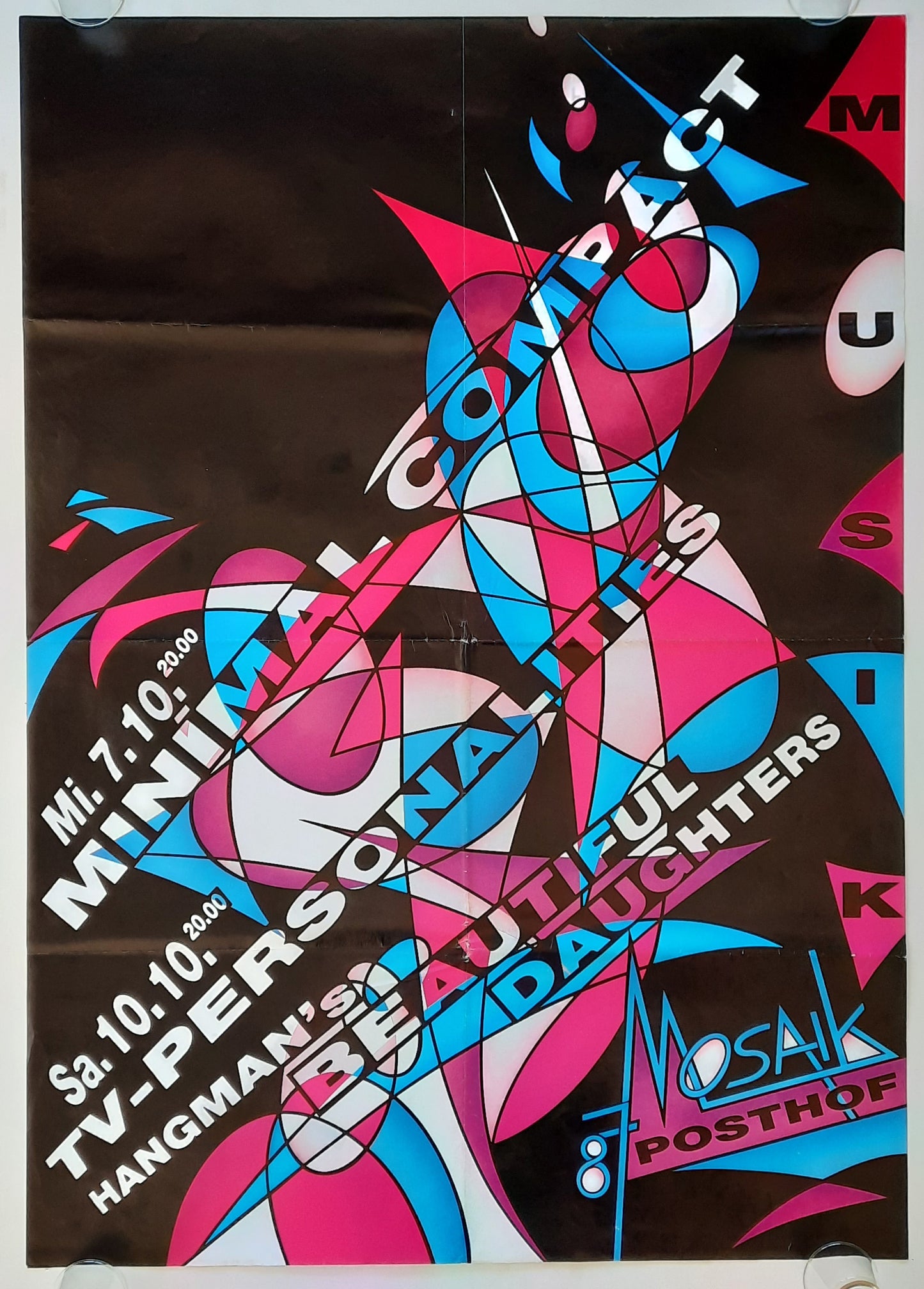 MINIMAL COMPACT & others 1990 Concert Poster Linz Austria 1st print 2