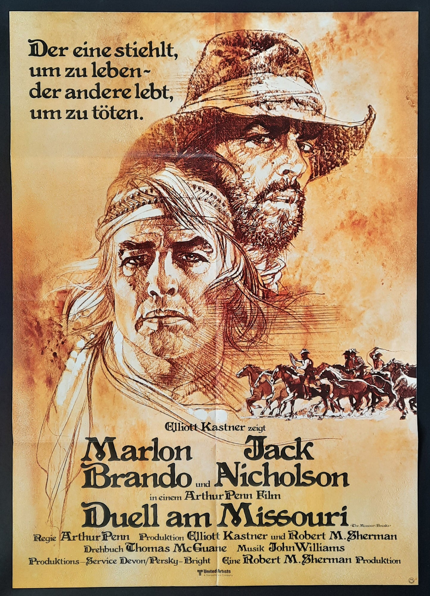 MISSOURI BREAKS 1976 Marlon Brando Jack Nicholson 1-Sheet Movie Poster 2