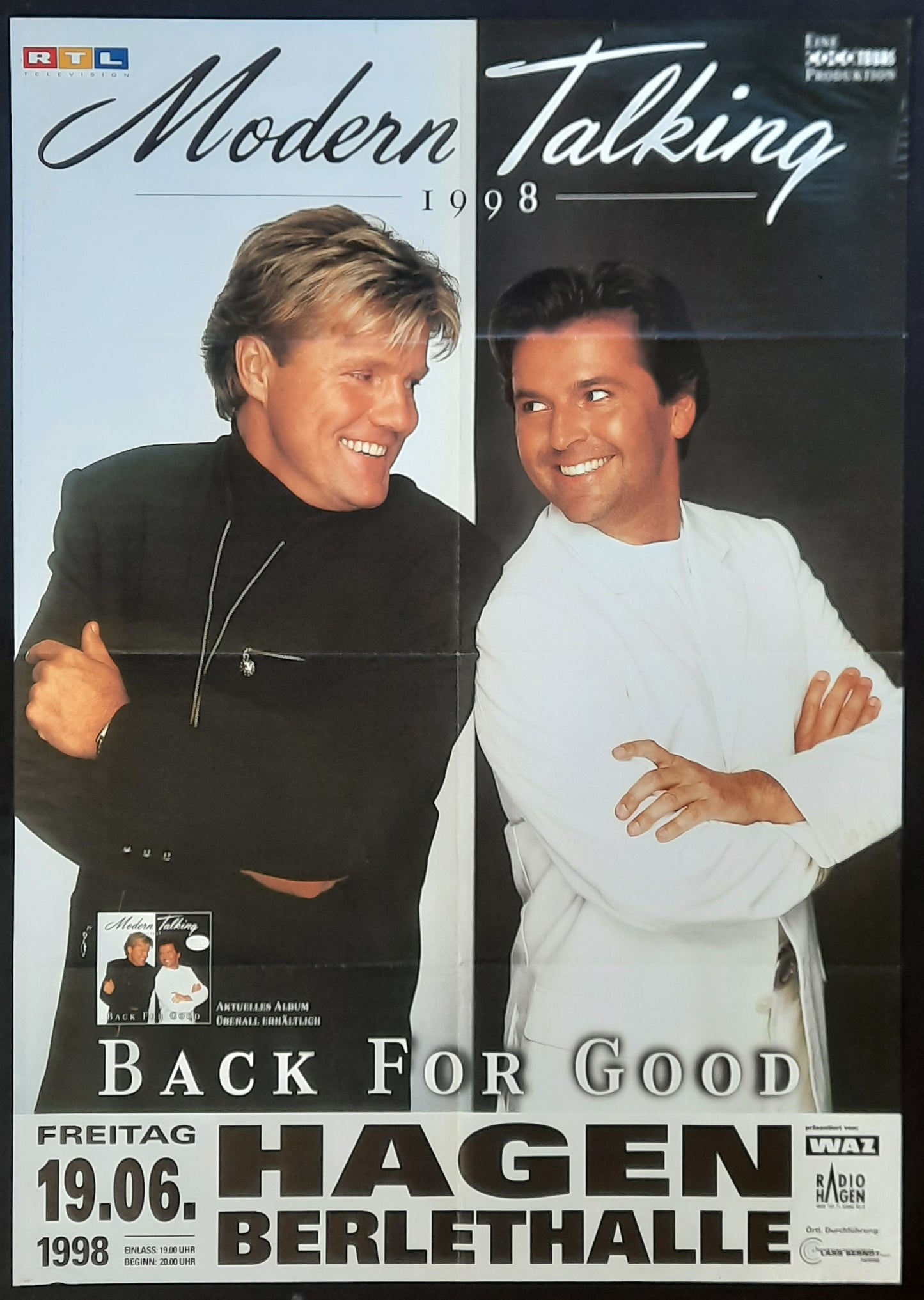 MODERN TALKING Original Concert Poster June 19, 1998 Hagen Germany