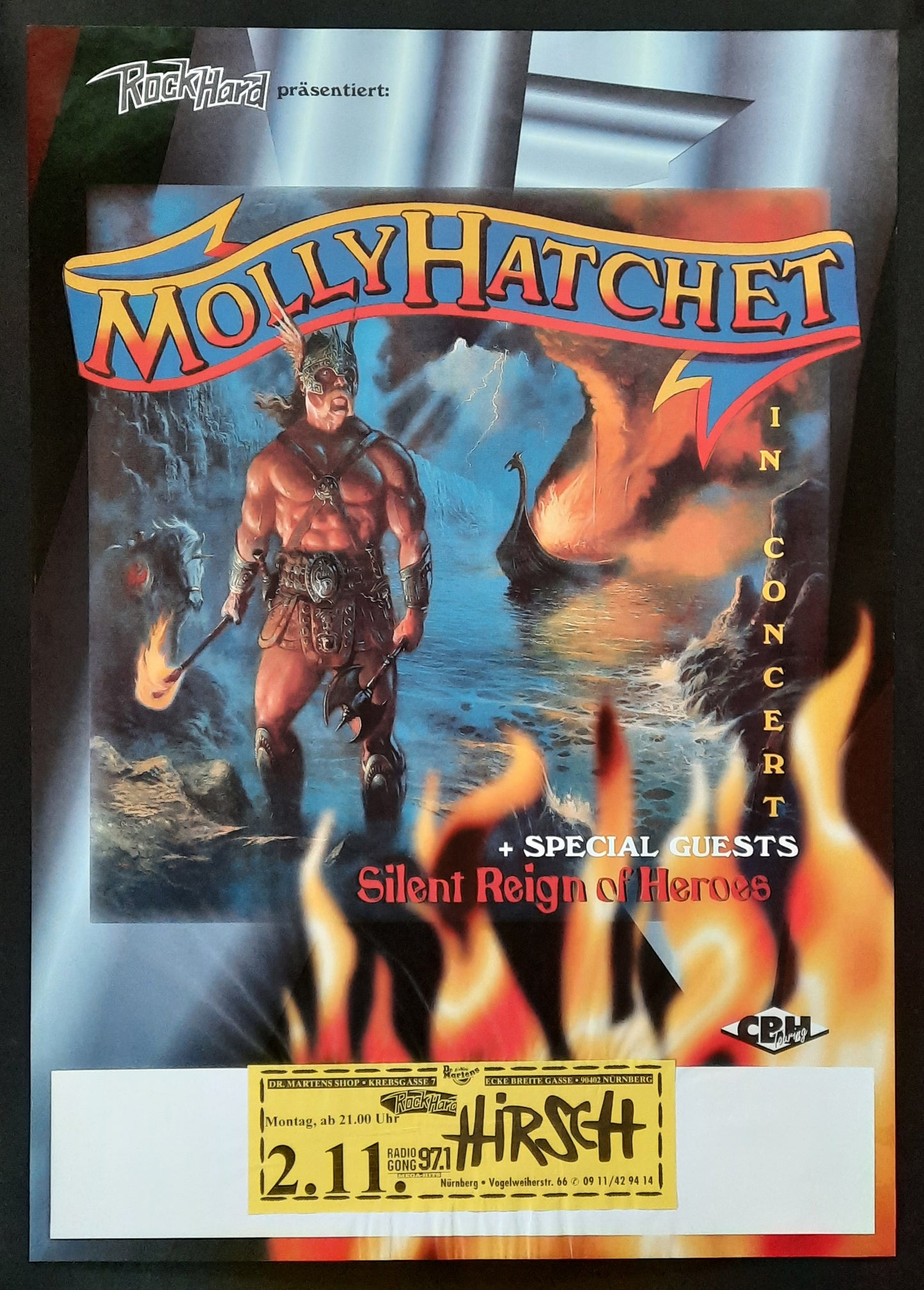 MOLLY HATCHET 1998 Concert Poster Nov 2nd Nürnberg Germany 1st Print 2