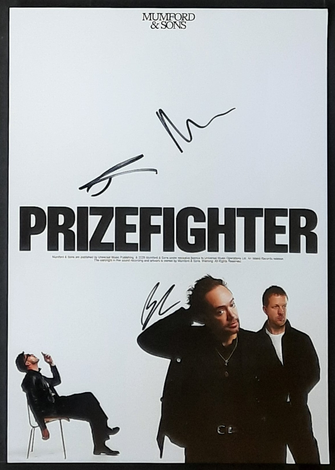 MUMFORD & SONS 2026 Original Promotion Poster - Album PRIZEFIGHTER signed