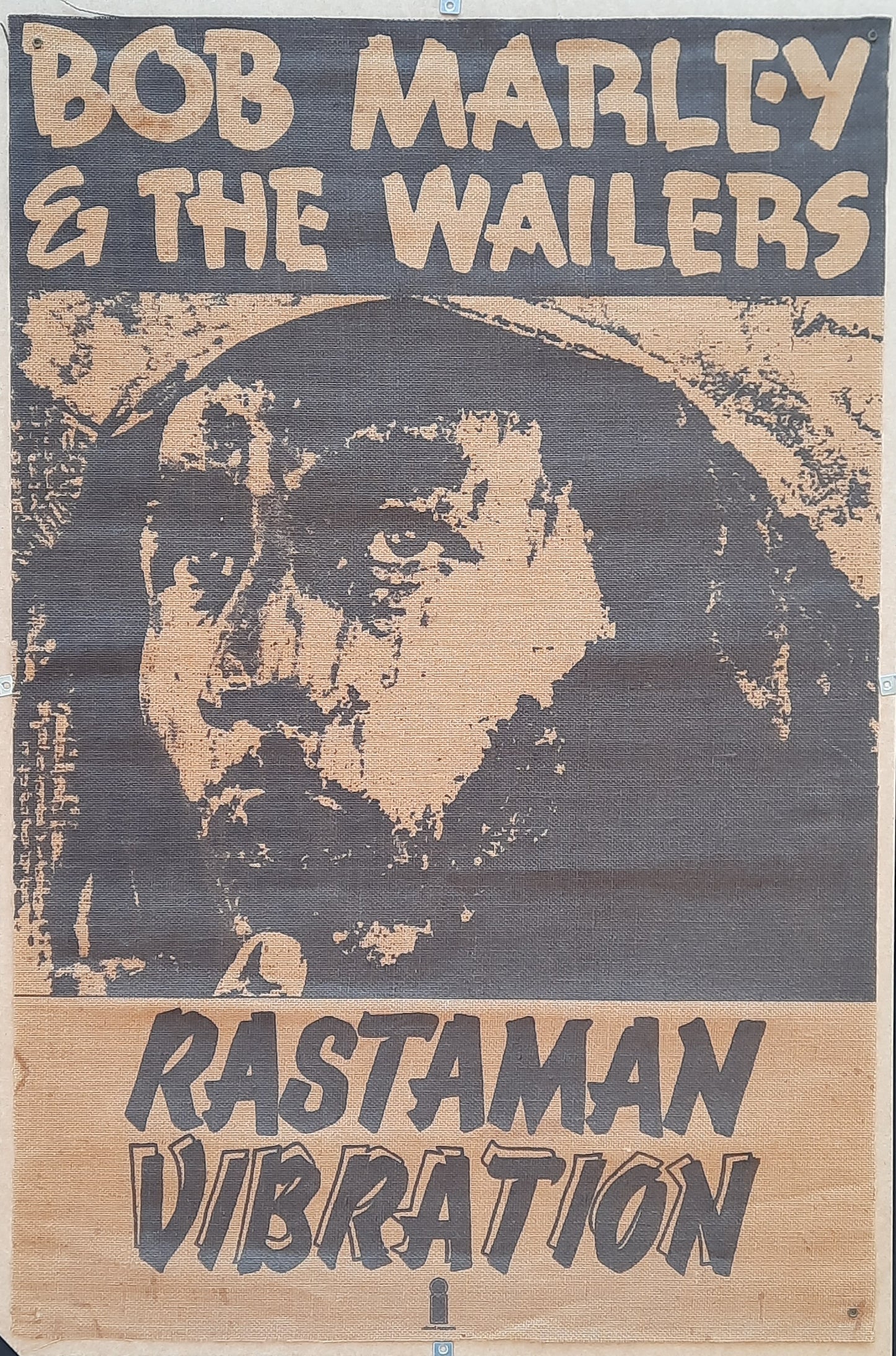BOB MARLEY Original Promotion Poster - 1976 Album "Rastaman Vibration" 1st print, BURLAP POSTER