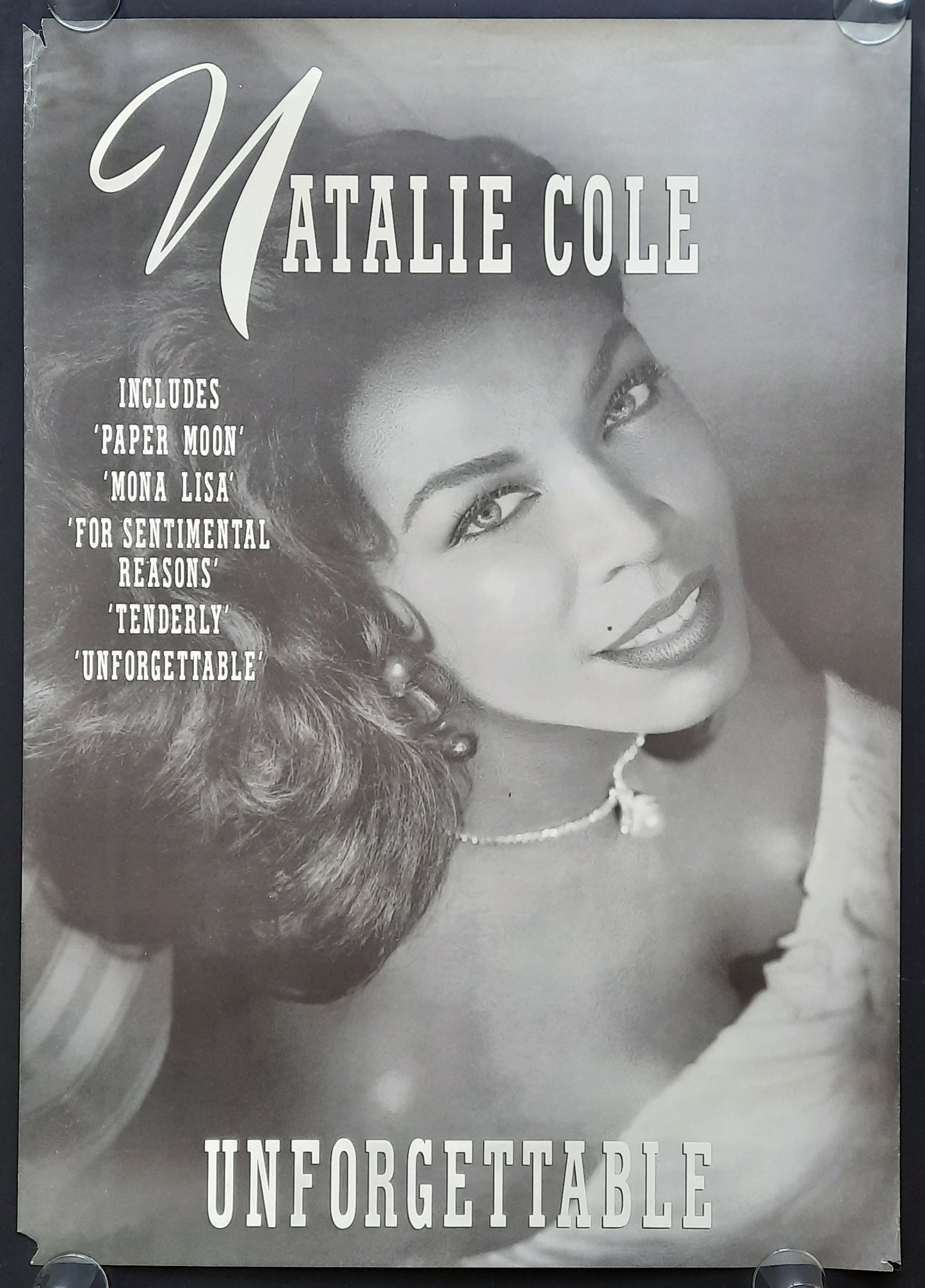 NATHALIE COLE 1991 Promotion Poster Album "Unforgettable" 1st print 2