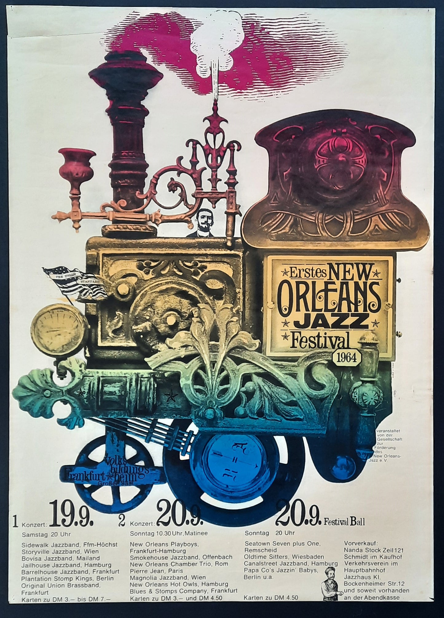 NEW ORLEANS JAZZ FESTIVAL 1964 Germany Poster by KIESER & MICHEL 2