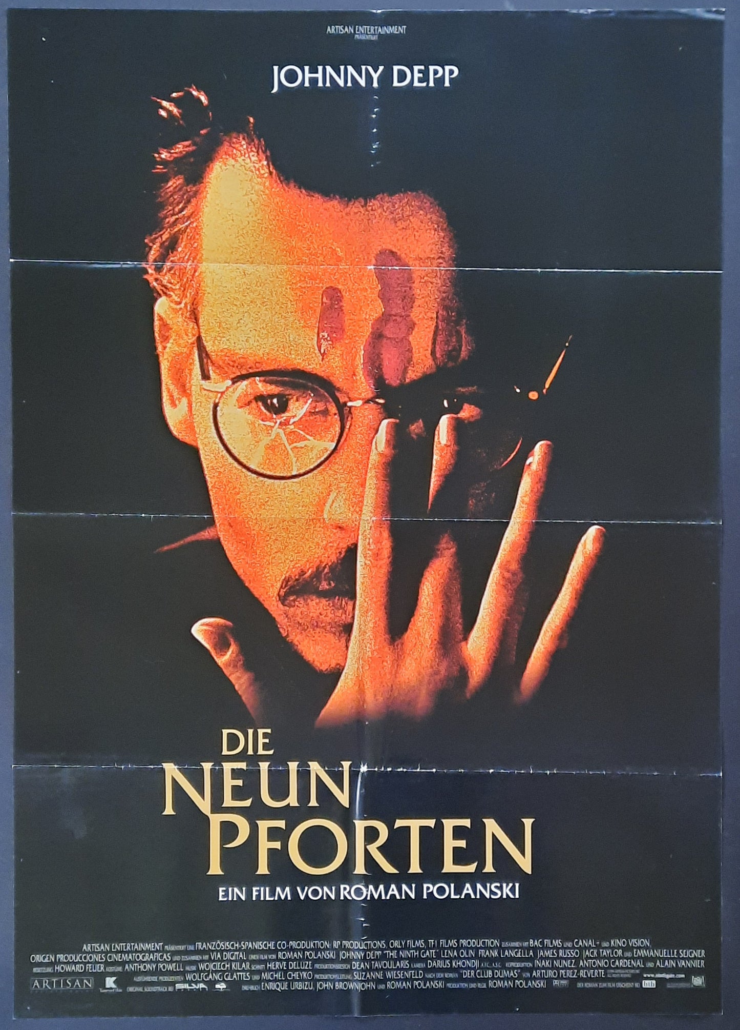 NITH GATE Original Movie Poster 1999 Roman Polanski Johnny Depp German 1-Sheet
