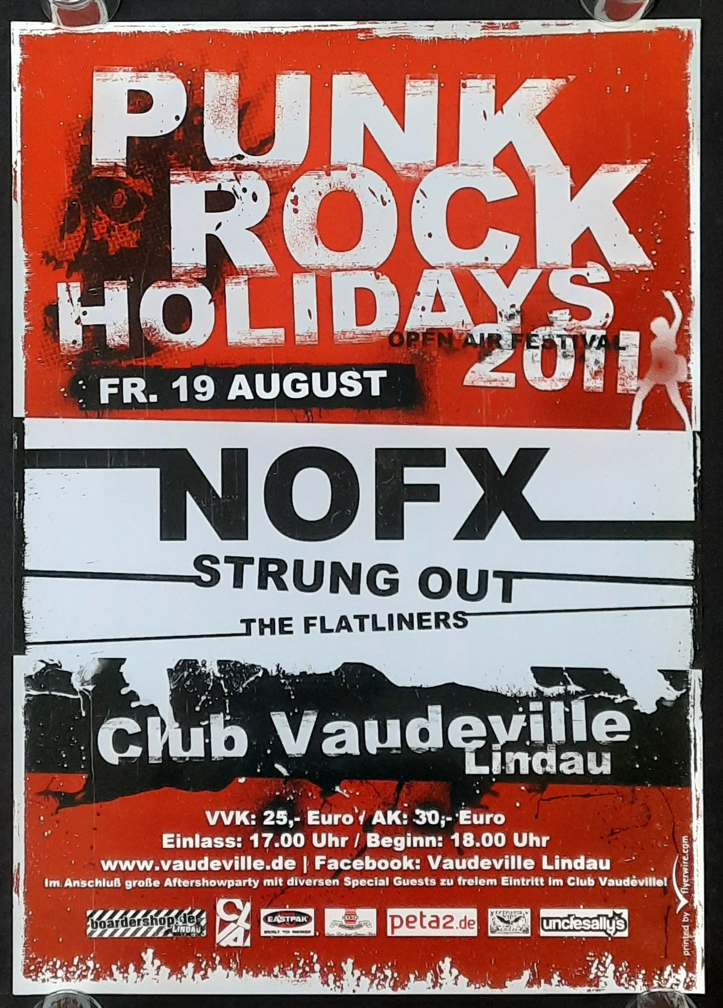 NOFX - STRUNG OUT Original Concert Poster August 19, 2011 Lindau Germany
