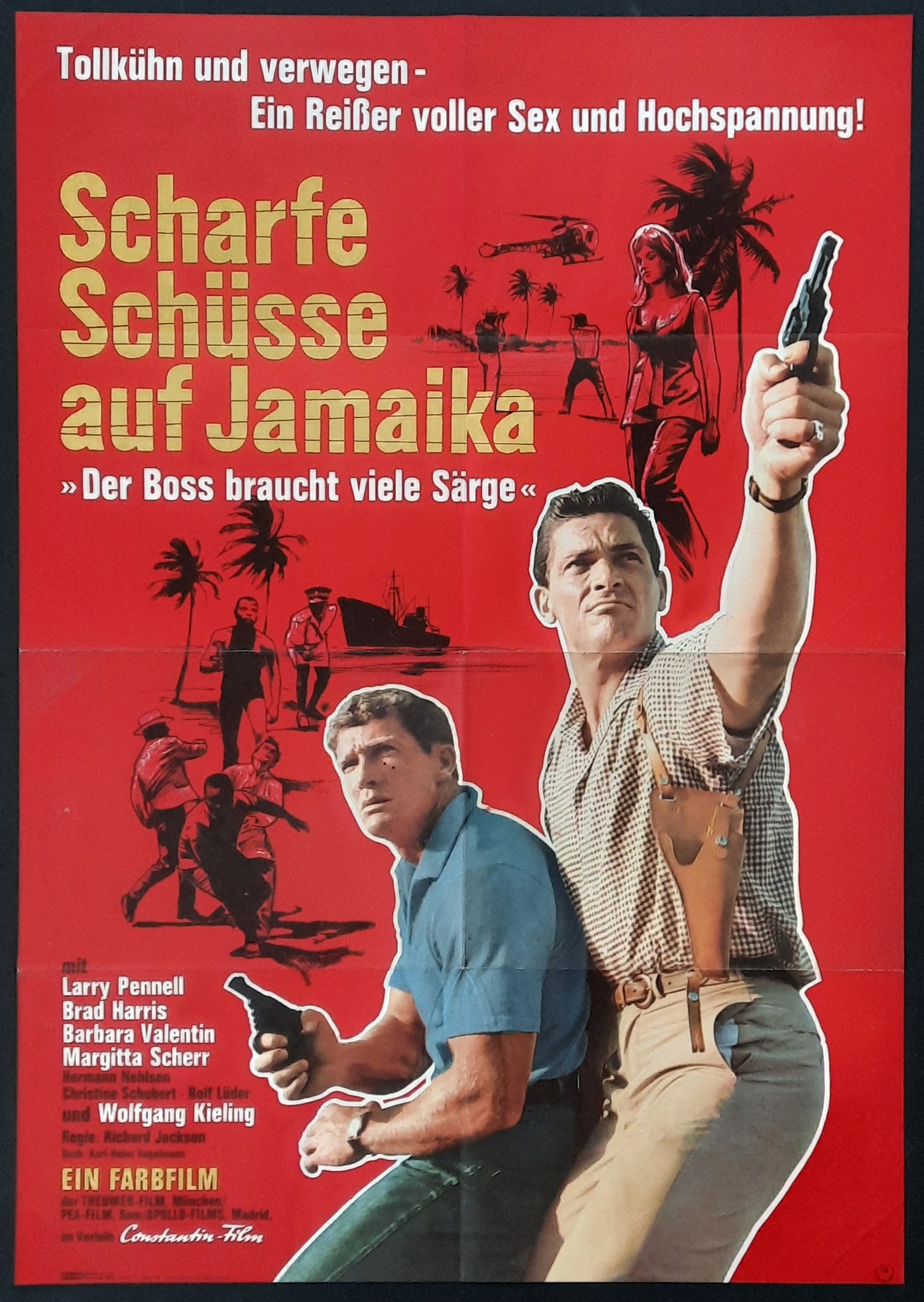 OUR MAN IN JAMAICA Original Movie Poster 1965 Richard Jackson German 1-Sheet Poster
