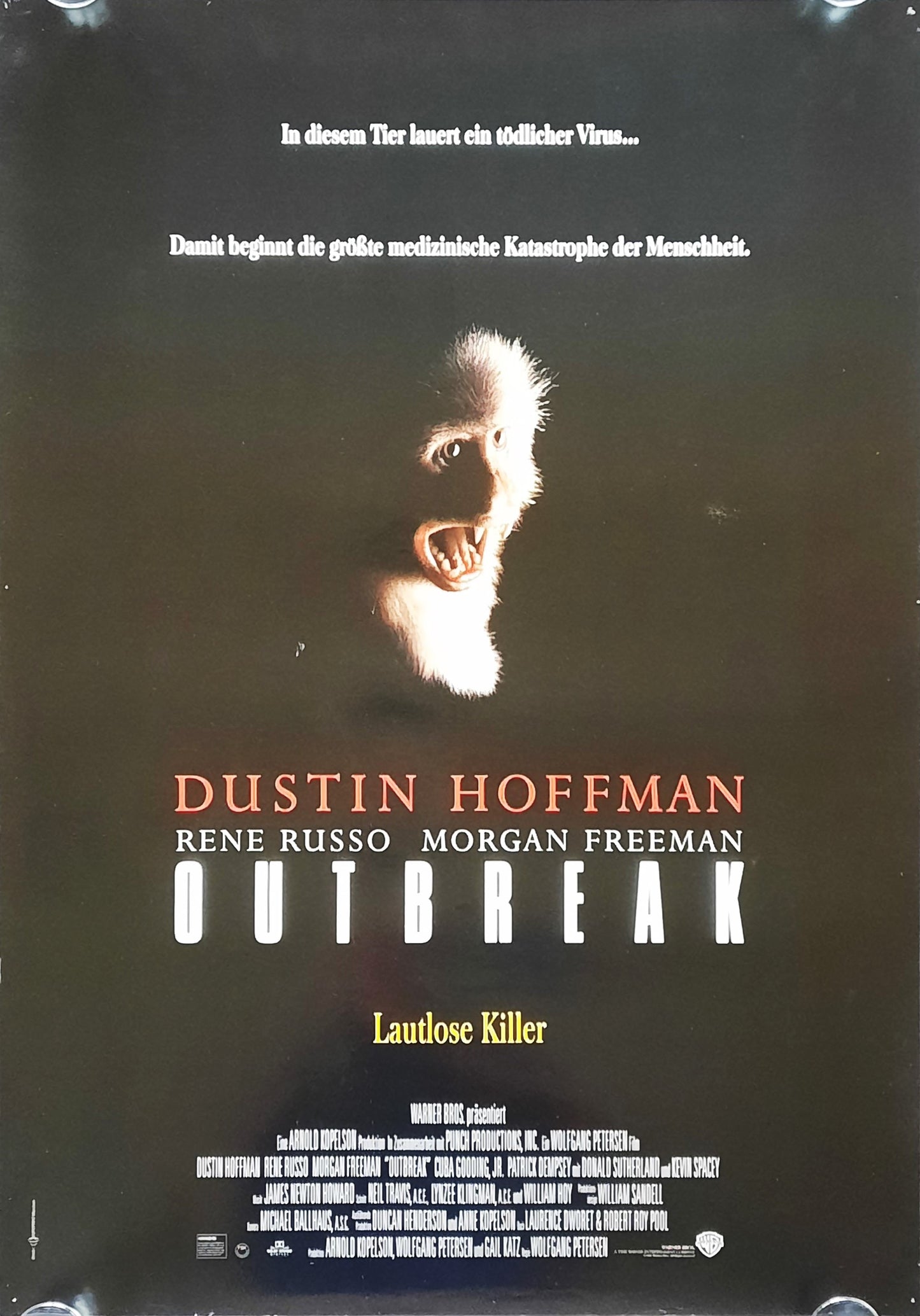 OUTBREAK Original Movie Poster 1995 Hoffman Russo Freeman German 1-Sheet 1