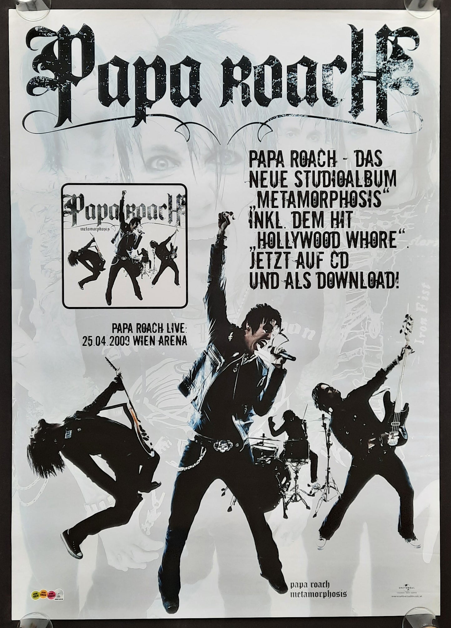 PAPA ROACH 2009 Original Promotion Poster Album "Metamorphosis" 1st print 2