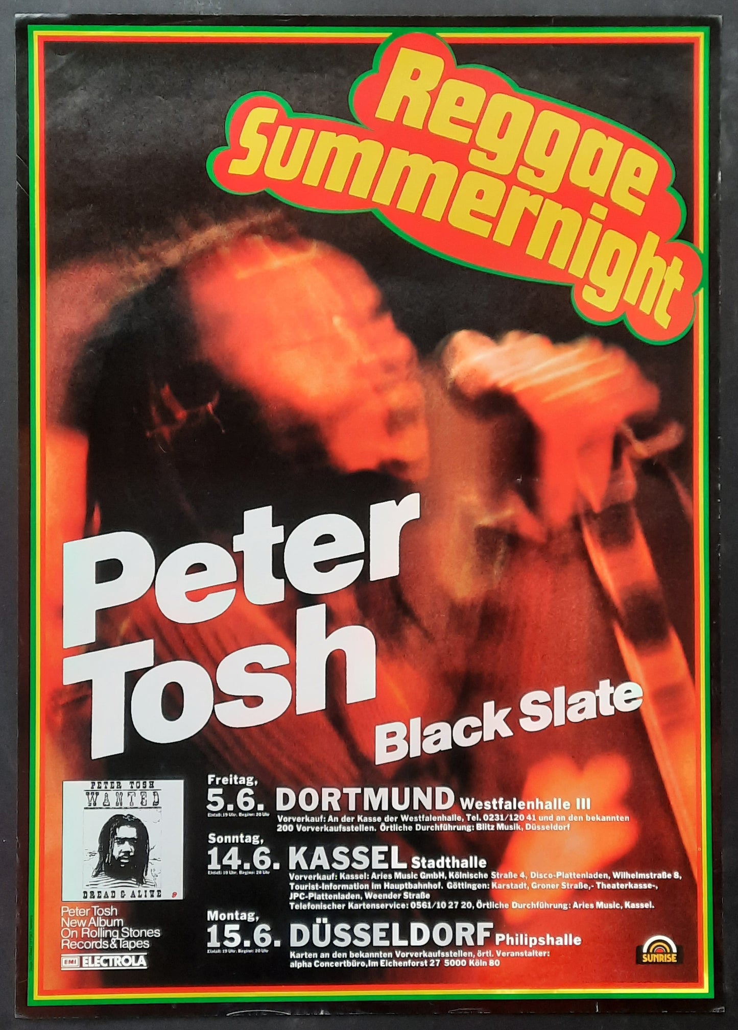 PETER TOSH 1981 Original Concert Poster June 5th Dortmund Germany 2