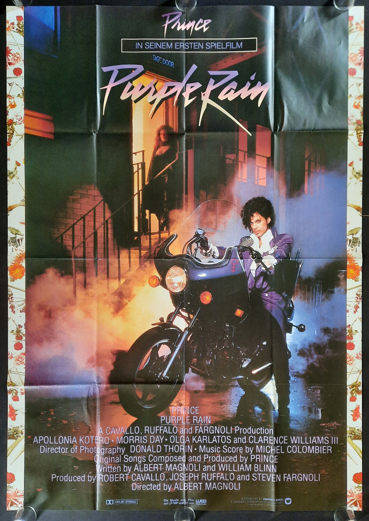 PRINCE 1984 Original Promotion Poster PURPLE RAIN MOVIE Germany SUBWAY POSTER!! 2