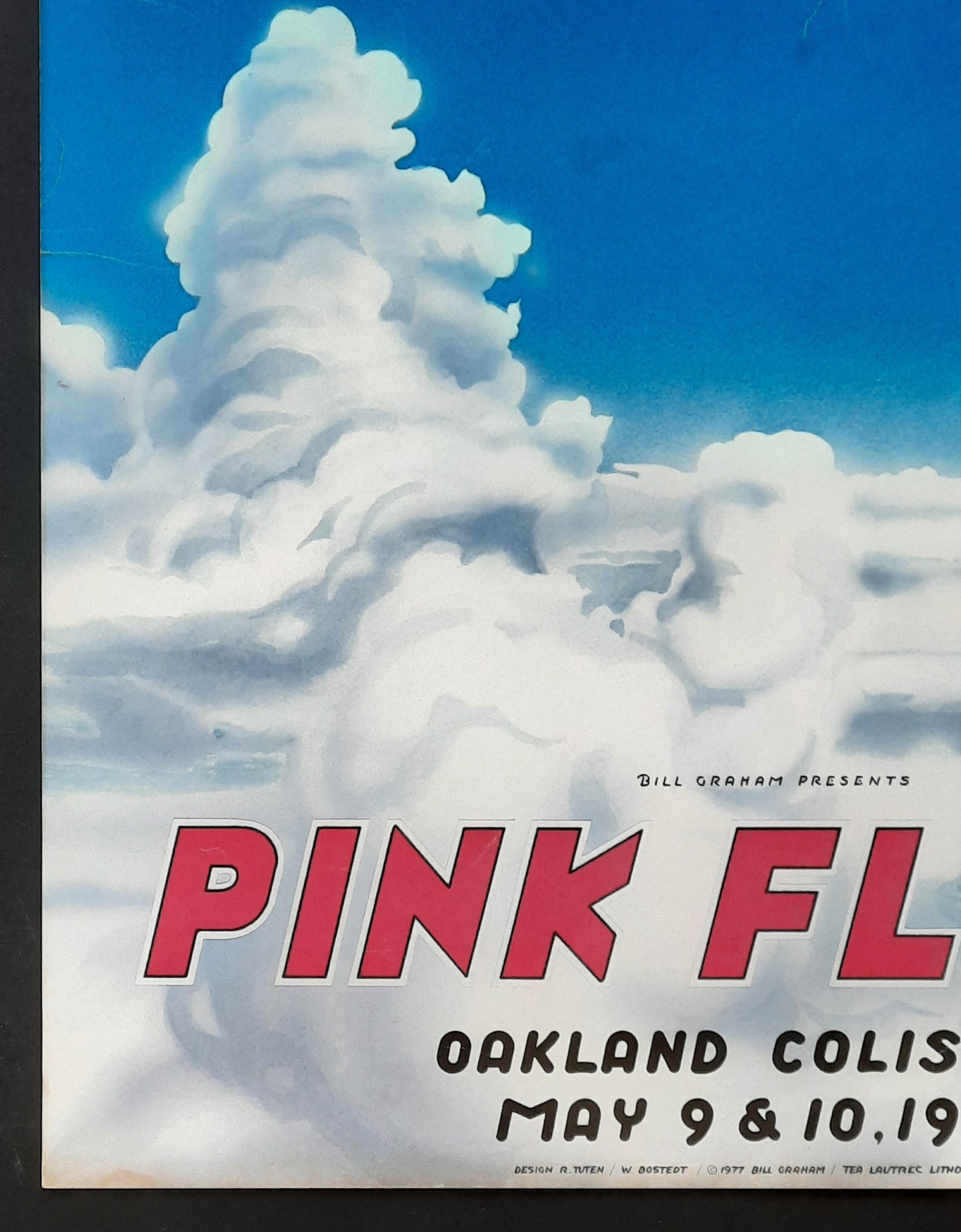 PINK FLOYD Original Concert Poster 1977 Oakland Coliseum by Randy Tuten SIGNED BY ARTIST!
