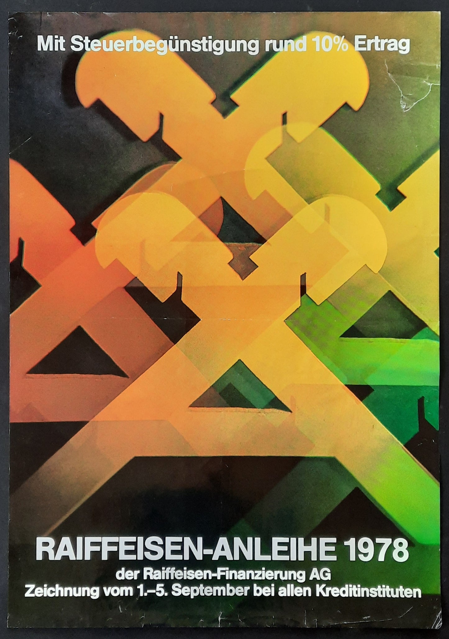 RAIFFEISEN ANLEIGE Original Advertising Poster 1978 Austria