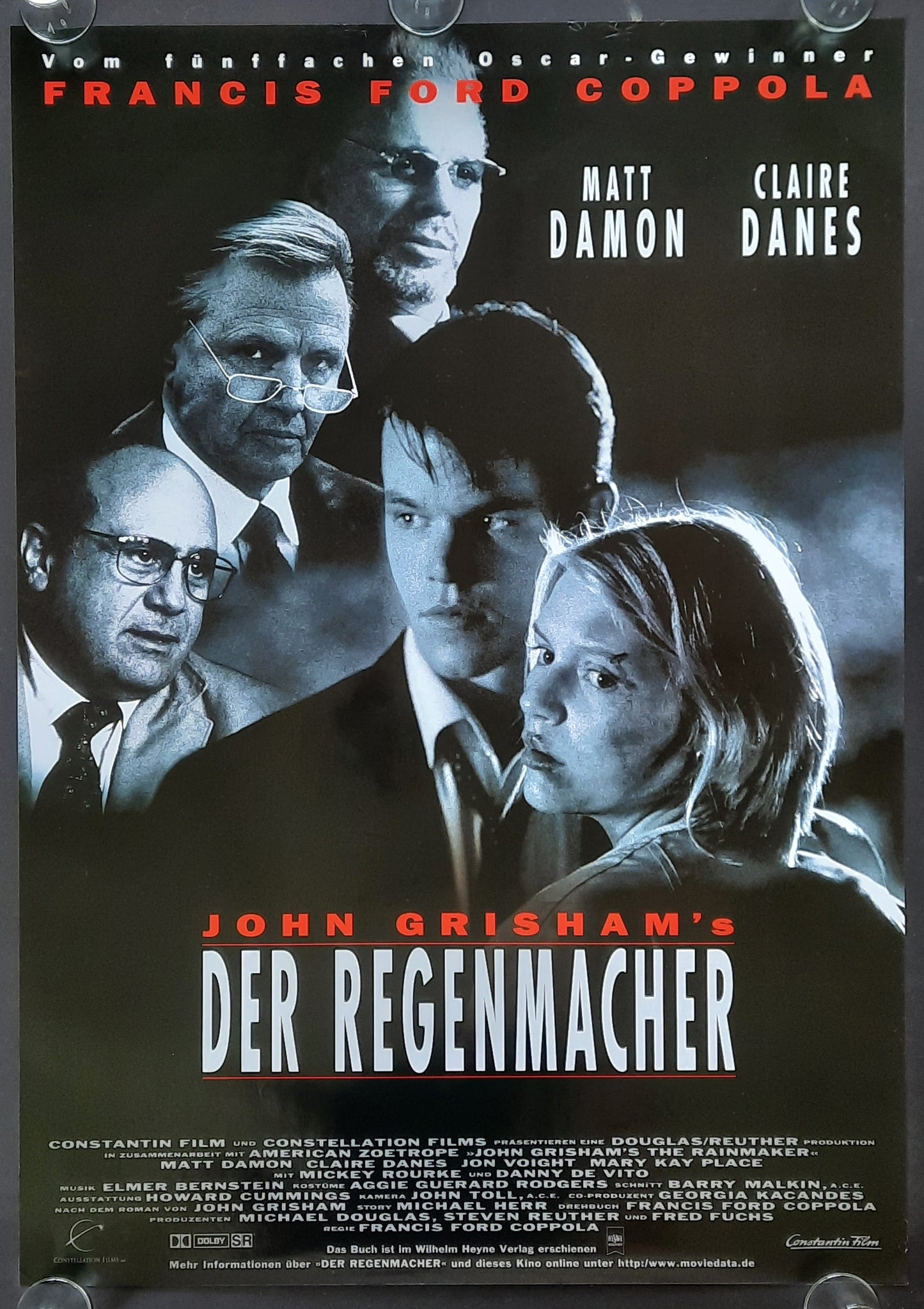 RAINMAKER Original Movie Poster 1997 Coppola Damon Danes German 1-Sheet ROLLED