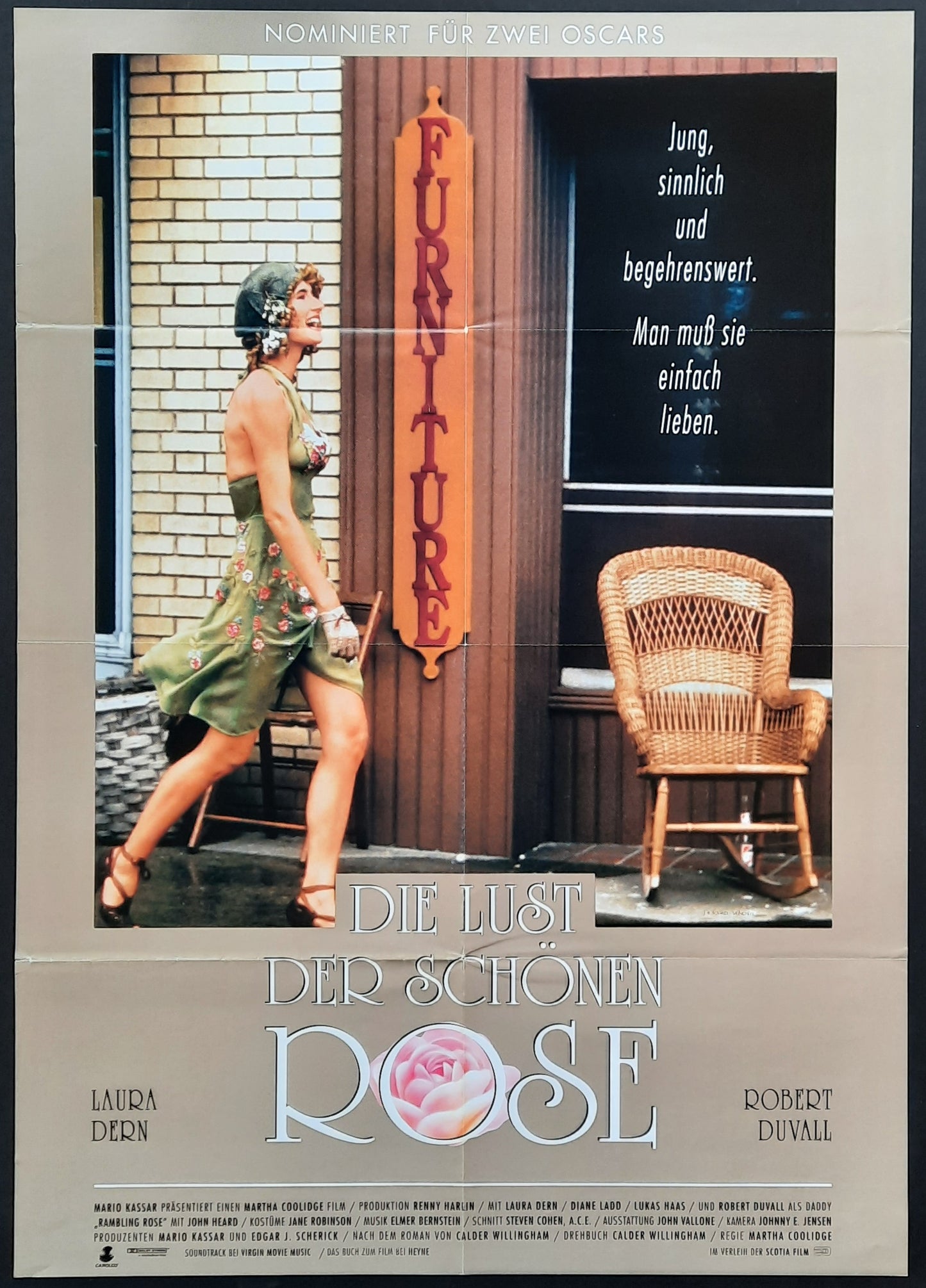 RAMBLING ROSE Original Movie Poster 1991 Laura Dern Robert Duvall German 1-Sheet
