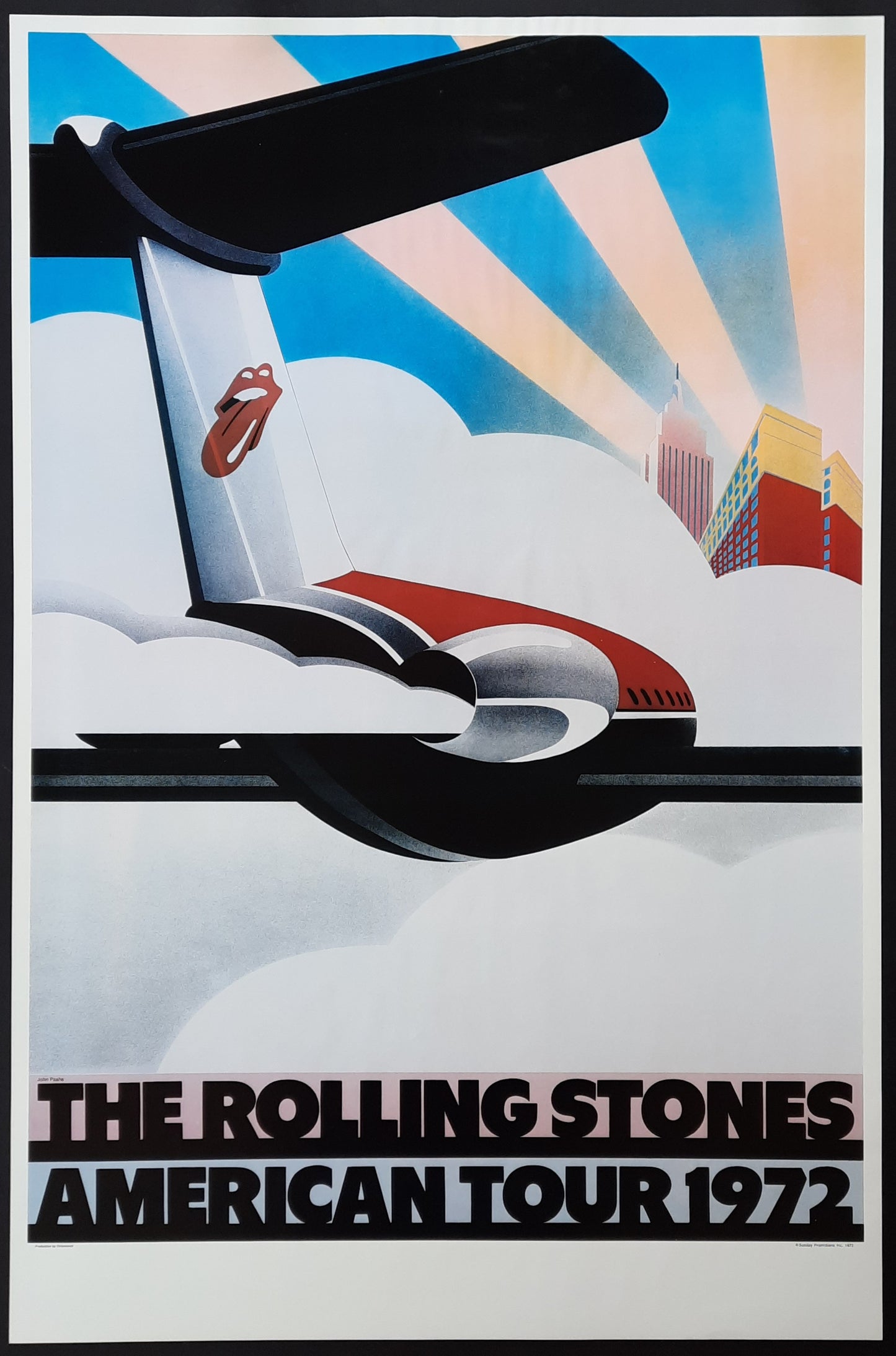 ROLLING STONES 1972 Original Promotion Poster - American Tour by John Pashe