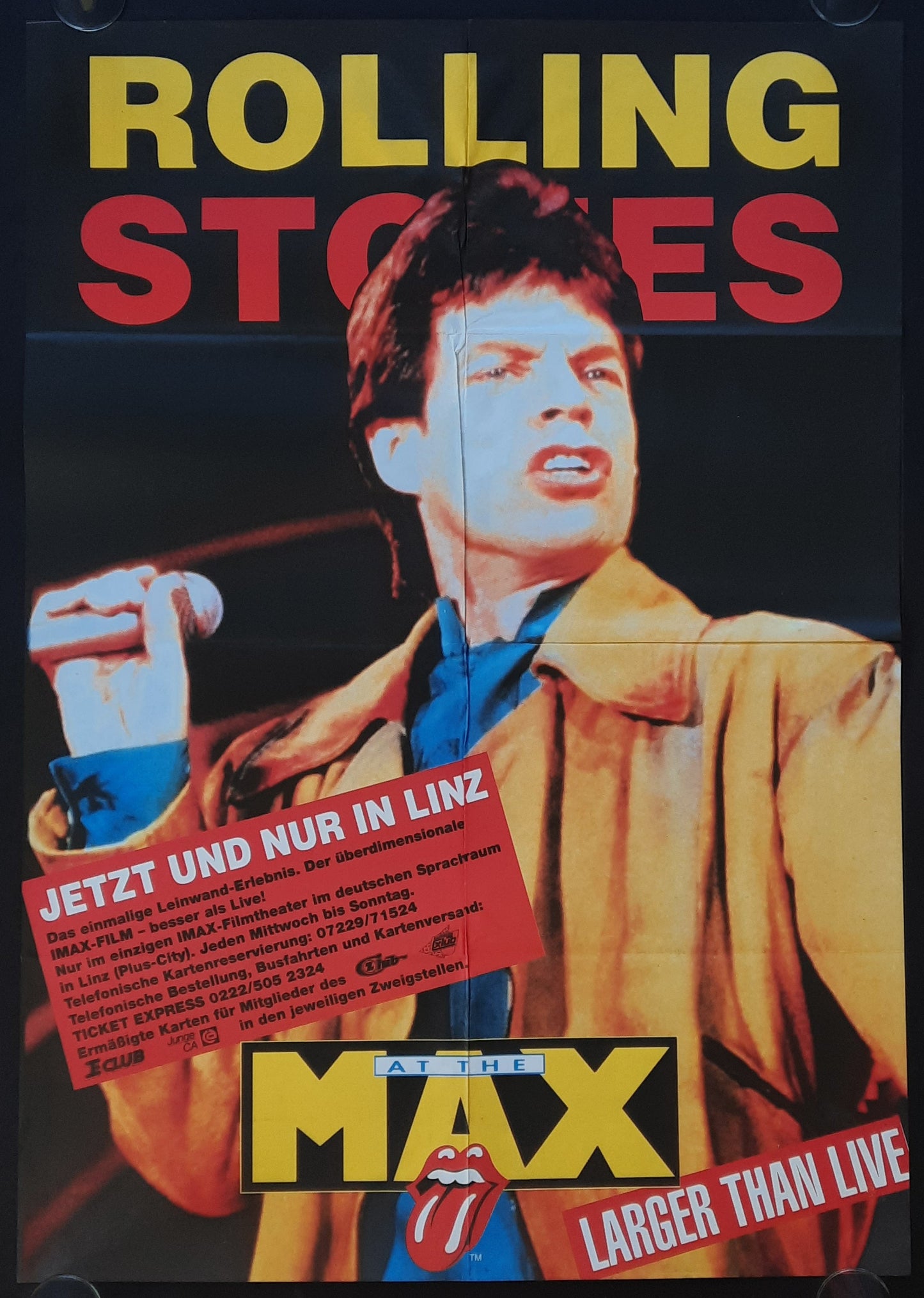 ROLLING STONES 1991 Original Promotion Poster - Movie AT THE MAX V1