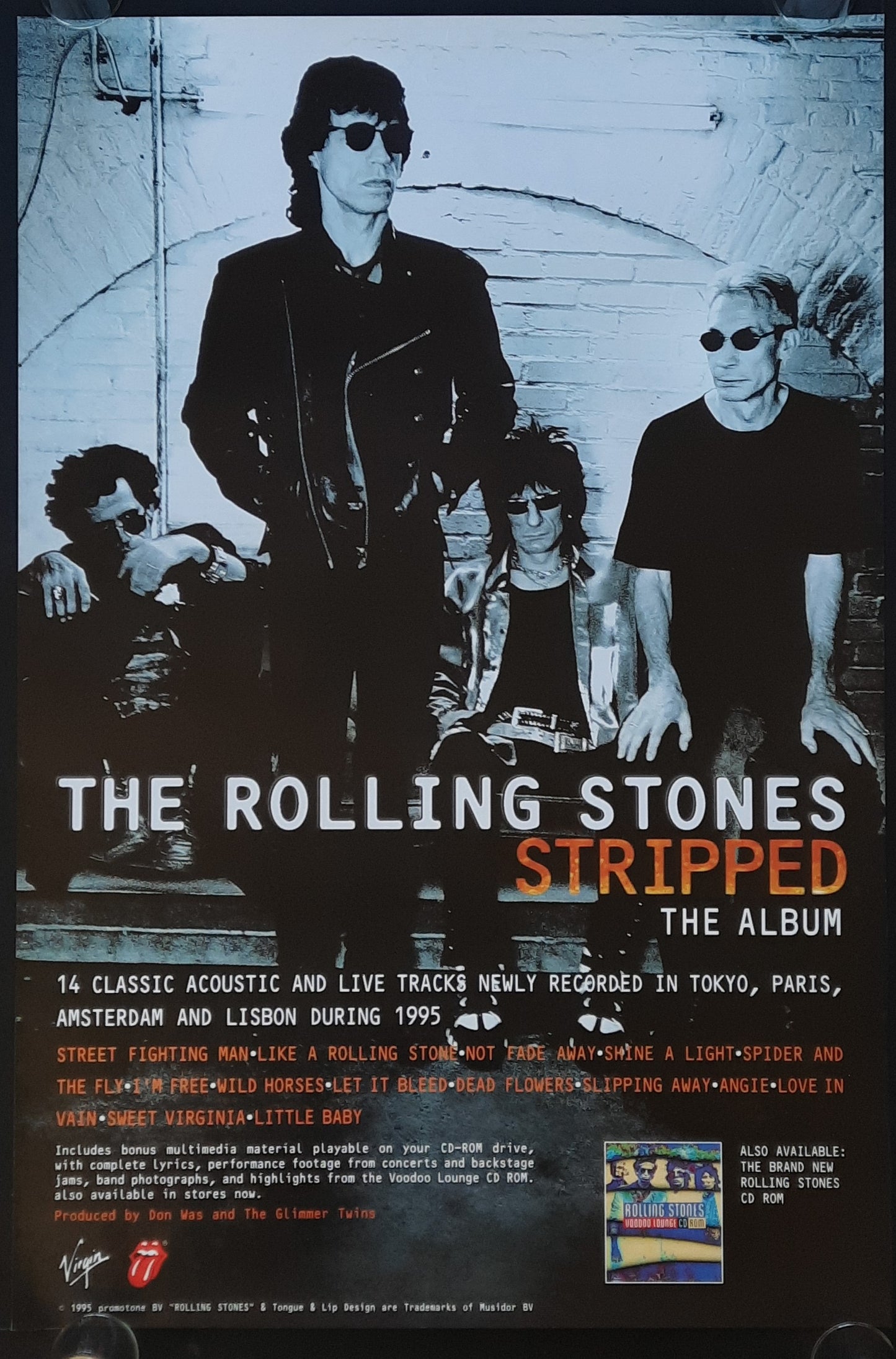 ROLLING STONES 1995 Original Promotion Poster - Album STRIPPED