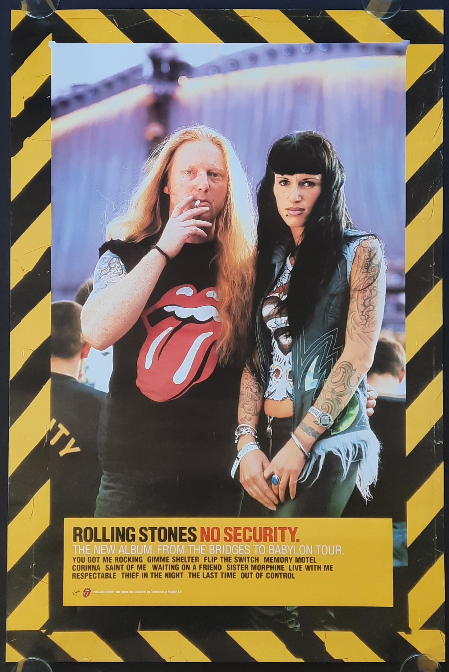ROLLING STONES 1999 Original Promotion Poster - Album NO SECURITY
