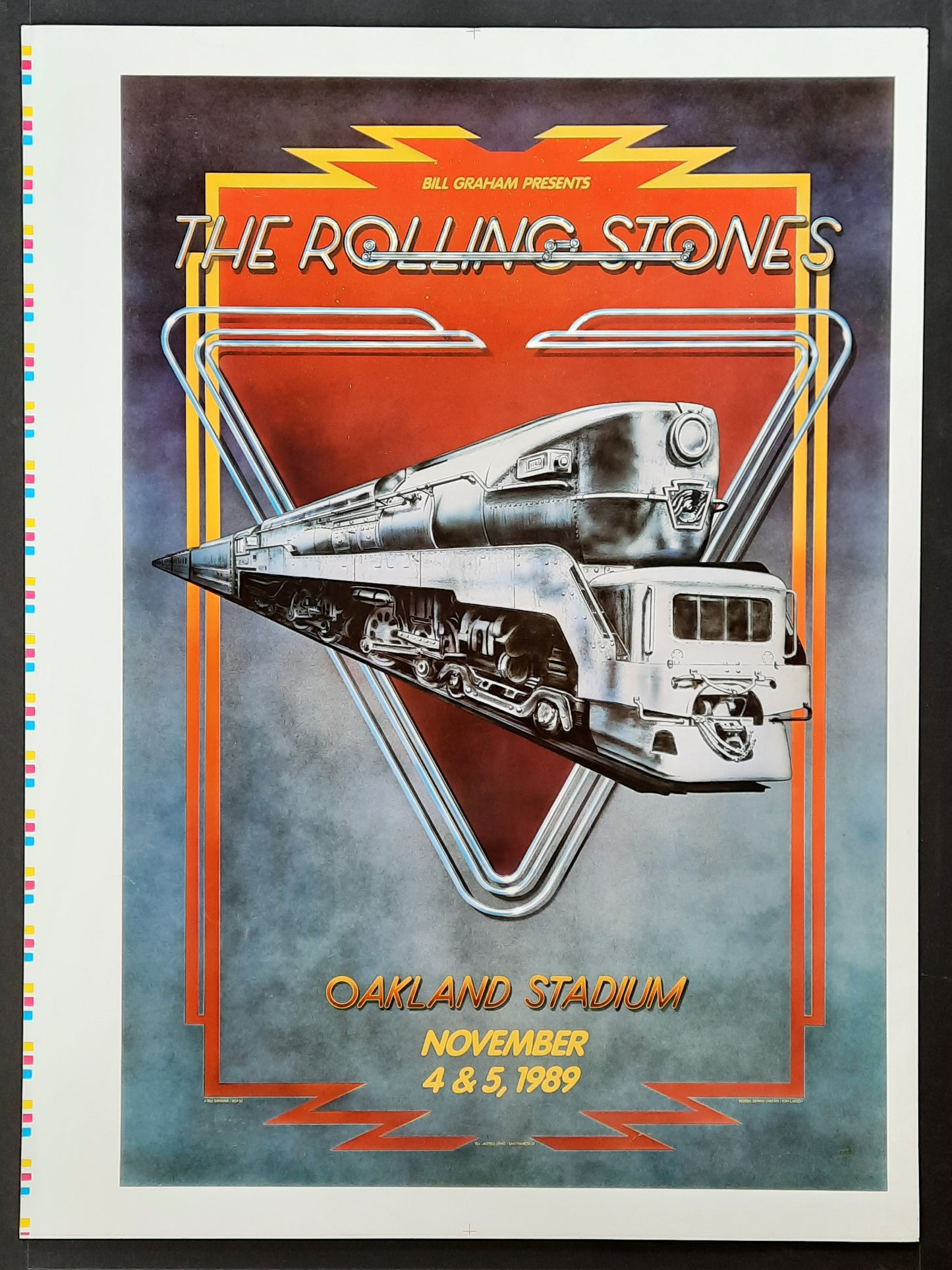 ROLLING STONES Original Concert Poster November 4-5, 1989 Oakland Printer's Proof! 2