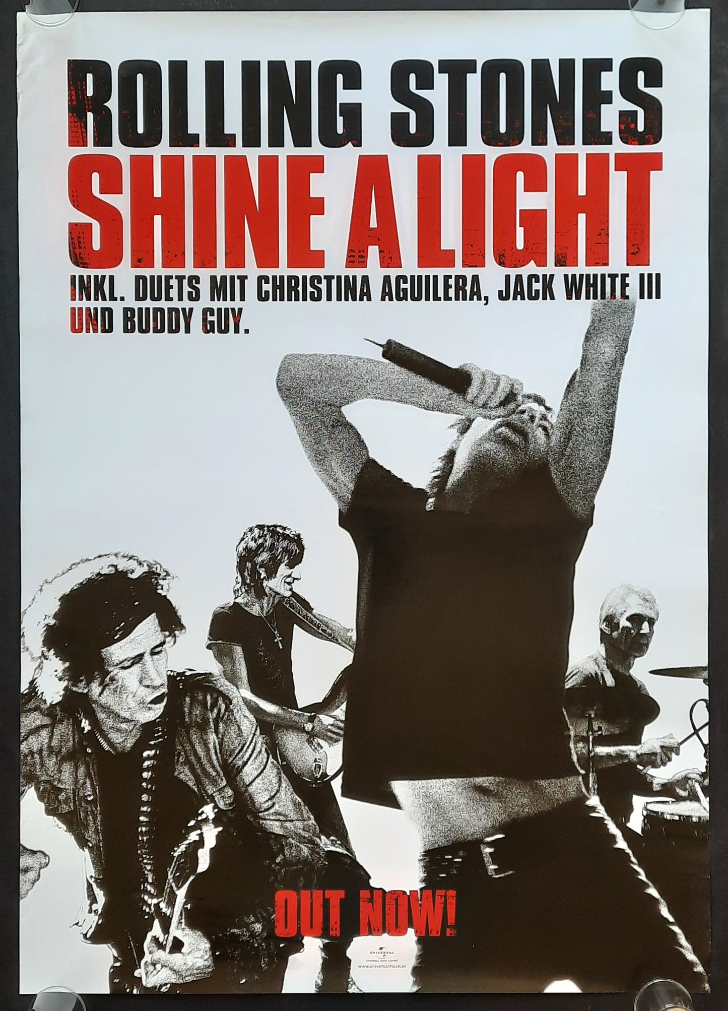 ROLLING STONES Original Promotion Poster - 2008 Album & Movie "Shine A Light" - rare white version! 2