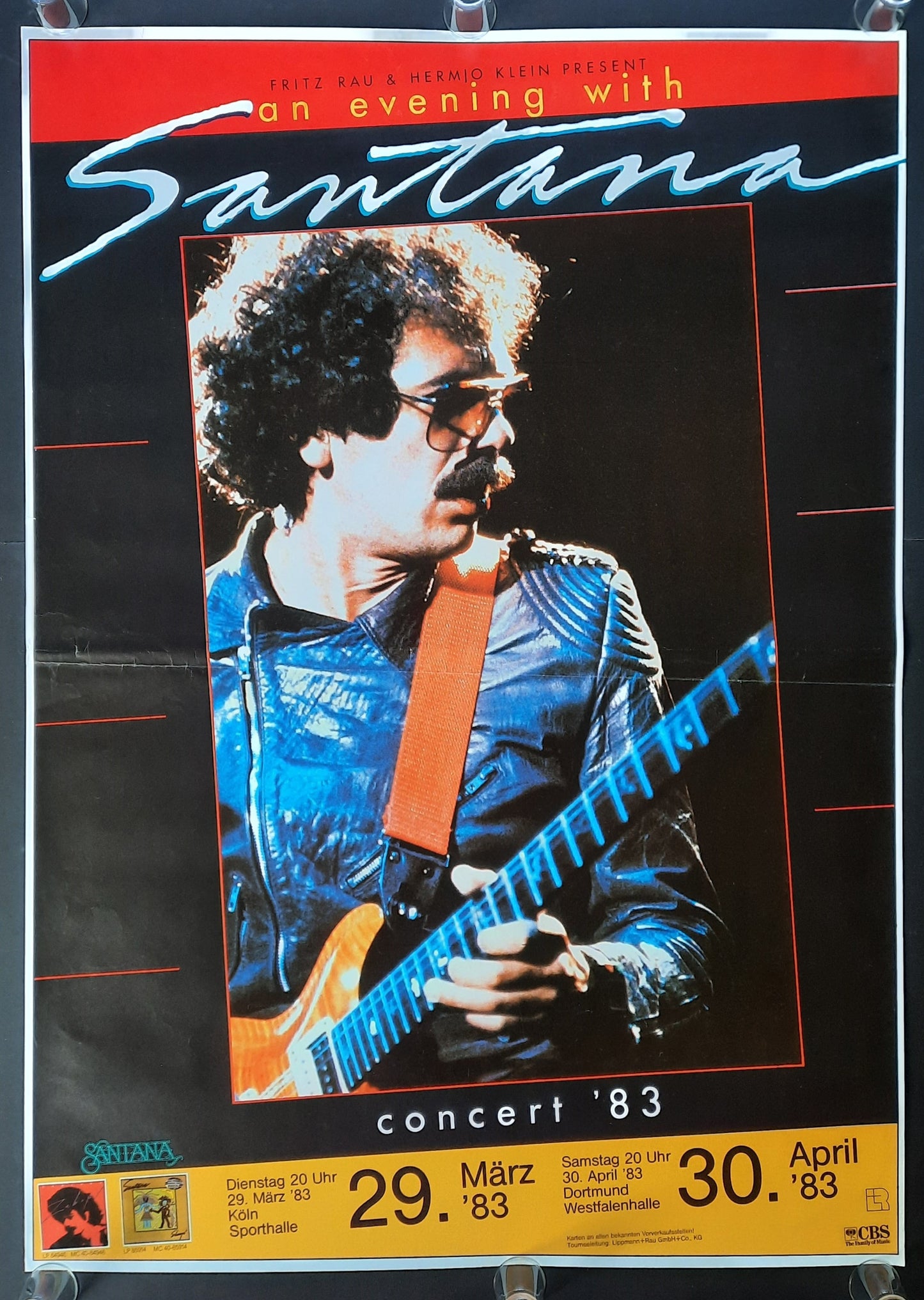 SANTANA Original Concert Poster March 29, 1983 Dortmund Germany SUBWAY POSTER 1
