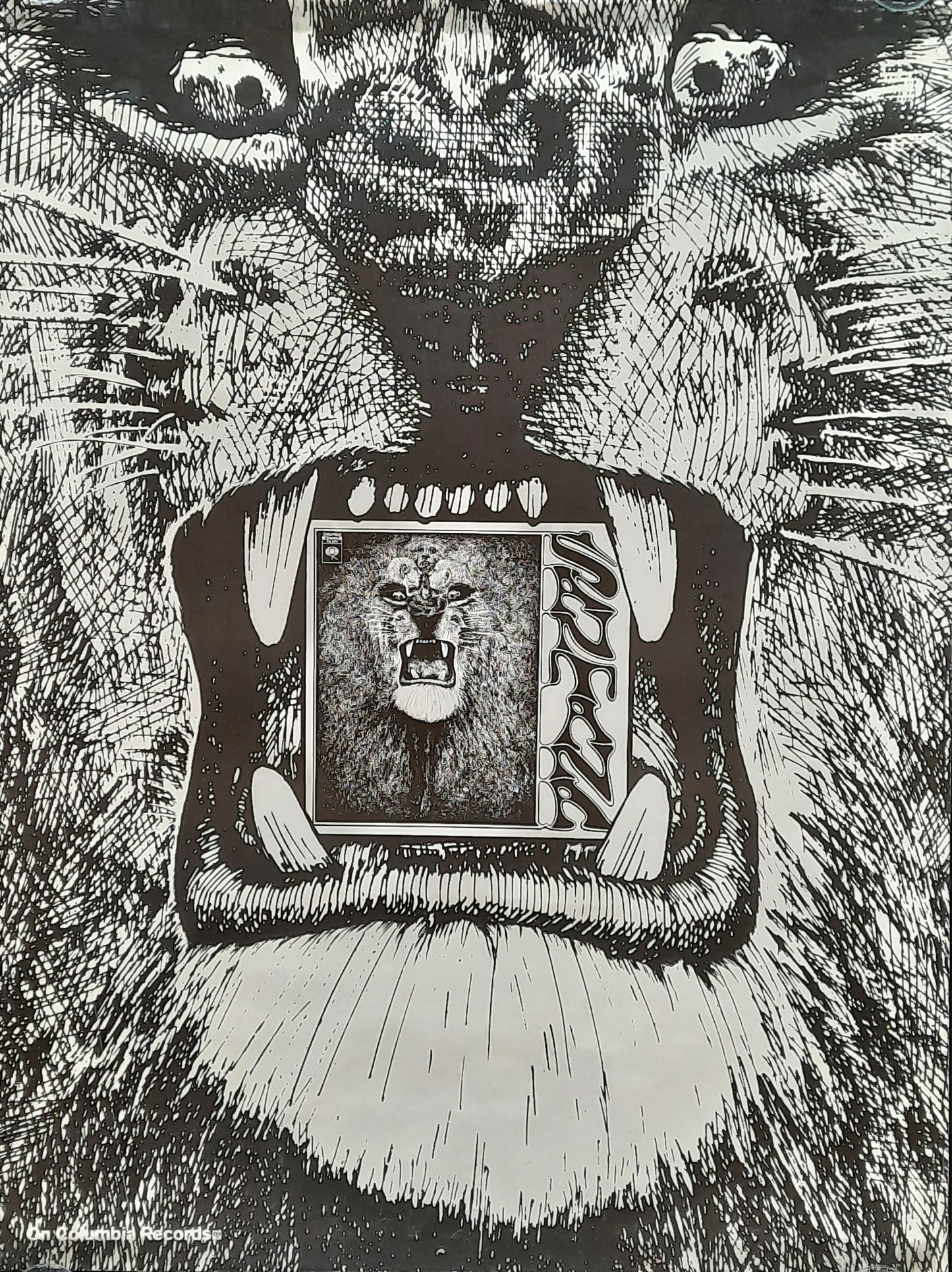 SANTANA Original Promotion Poster for the 1st Santana Album 1969 1st print, designed by Lee Conklin
