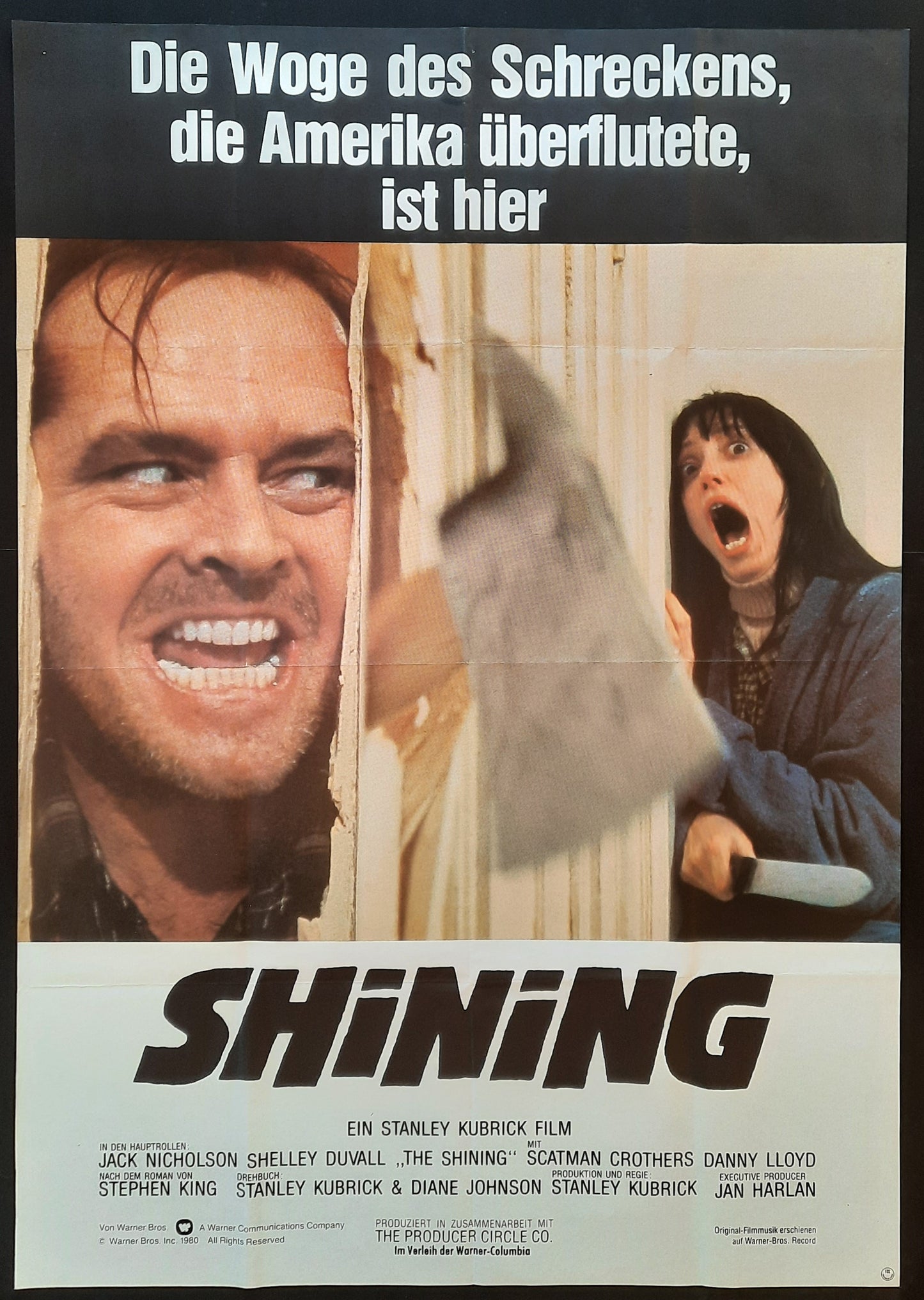 SHINING Original Movie Poster 1980 Kubrick Nicholson German 2-Sheet SUBWAY POSTER