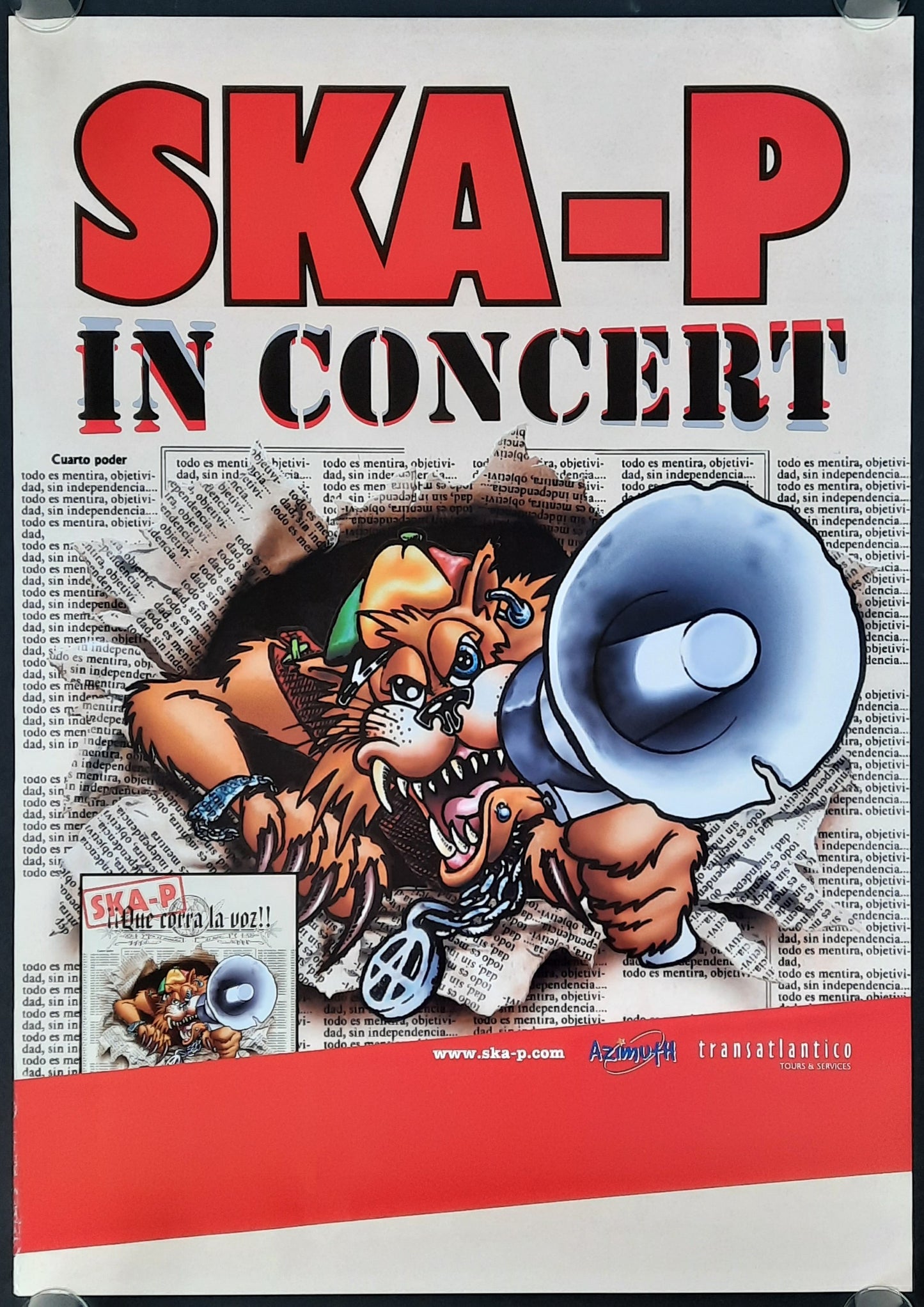 SKA-P Original Concert Poster 2002 Que corra la voz!! Tour
