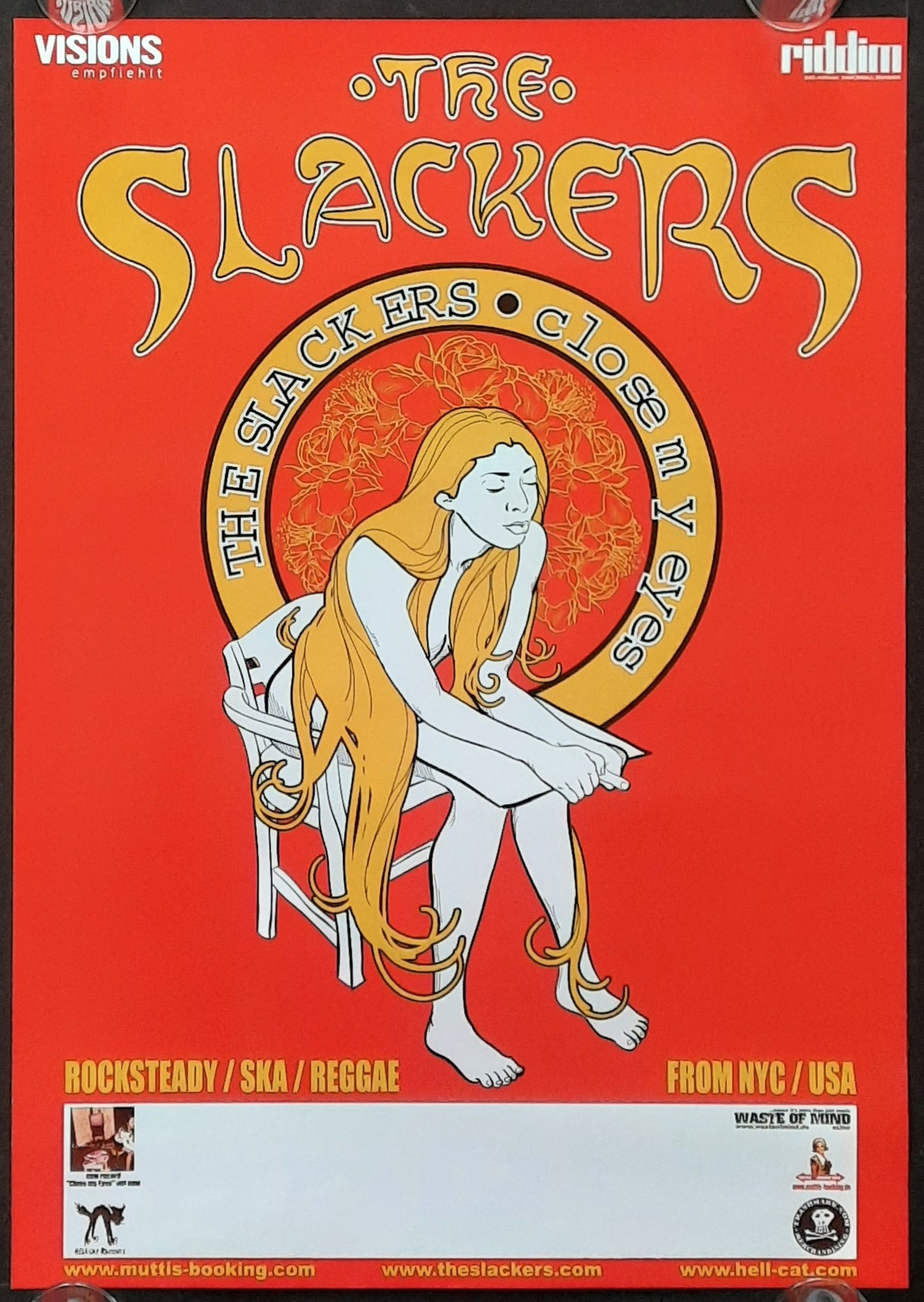 SLACKERS Original Concert Poster 2003 Close My Eyes Tour 42x59c (4) 1