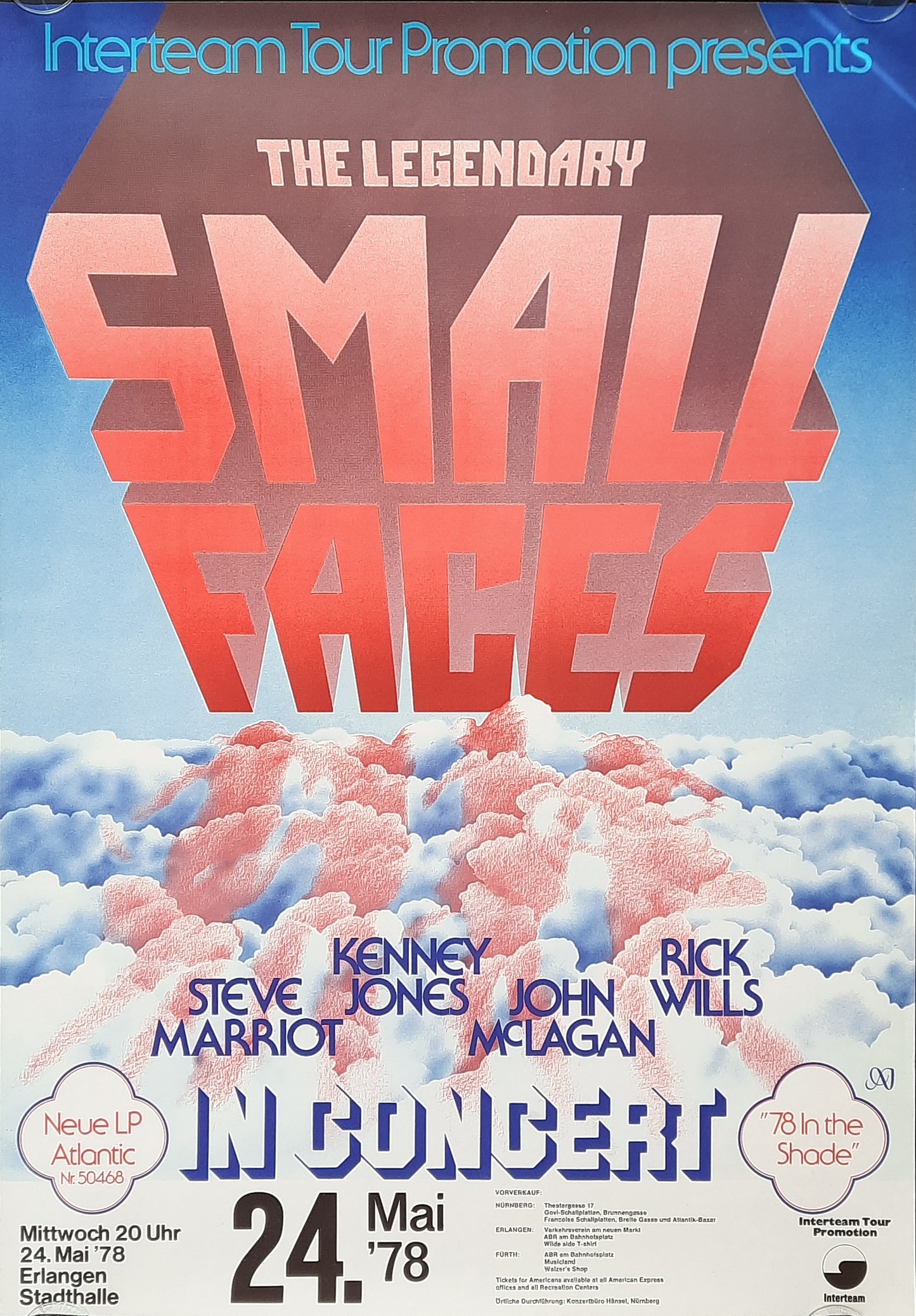 SMALL FACES Original Concert Poster May 24, 1978 Erlangen Germany