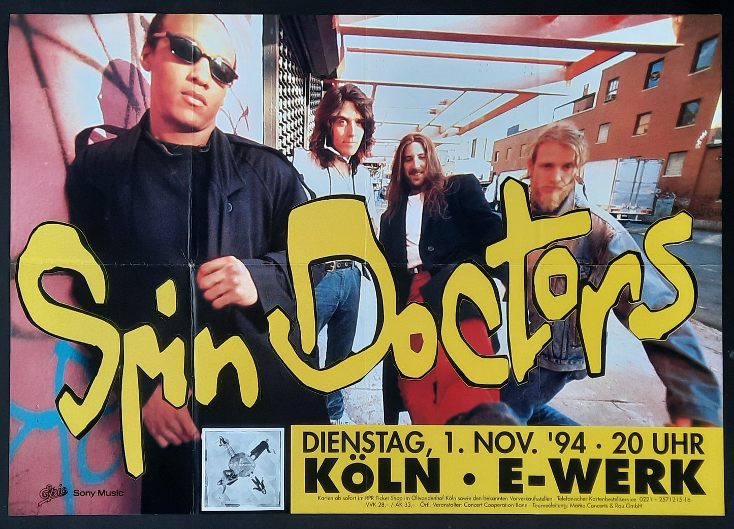 SPIN DOCTORS Original Concert Poster November 1, 1994 Köln Germany 1