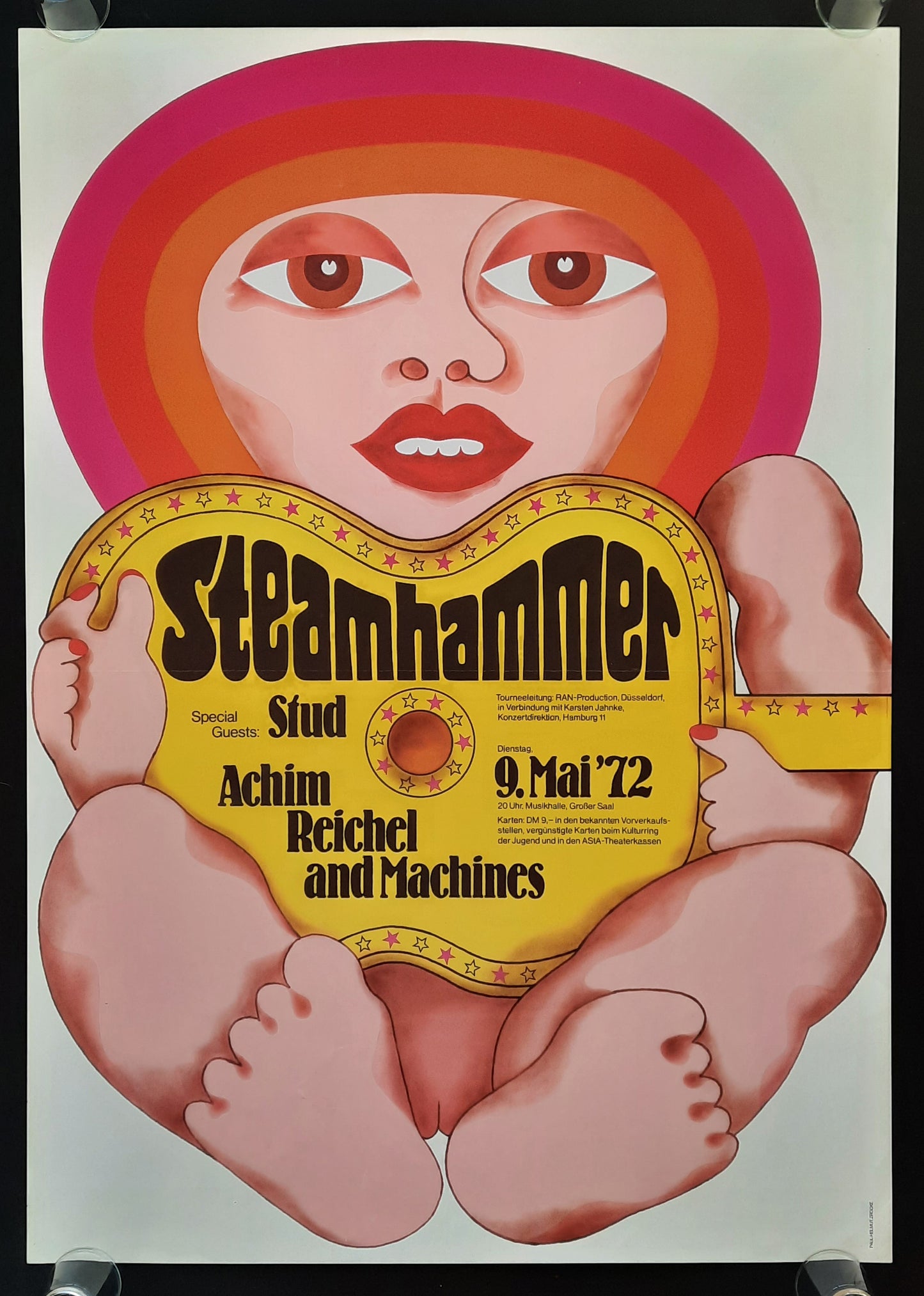 STEAMHAMMER Original Concert Poster May 9, 1972 Hamburg Germany, Design by Zrocke 2