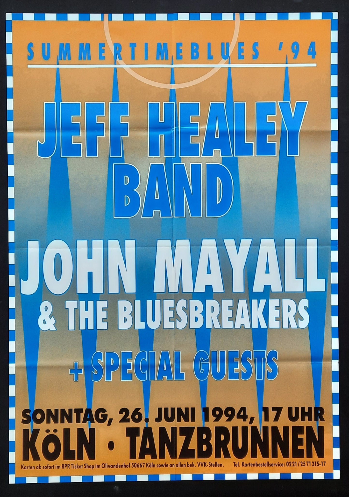 SUMMERTIMEBLUES FESTIVAL Original Concert Poster June 26, 1994 Köln Germany HEALEY MAYALL