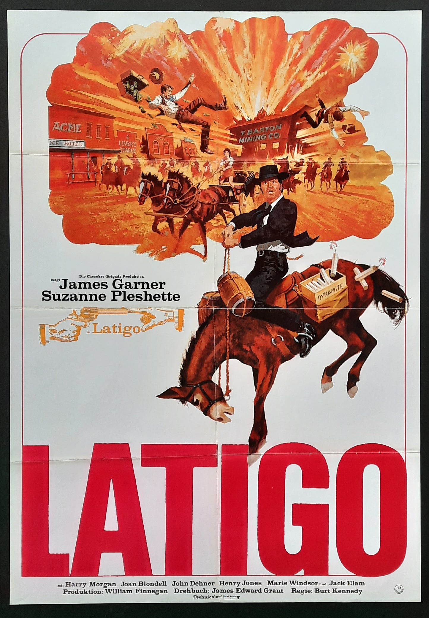 SUPPORT YOUR LOCAL GUNFIGHTER Original Movie Poster 1971 James Garner German 1-Sheet Poster