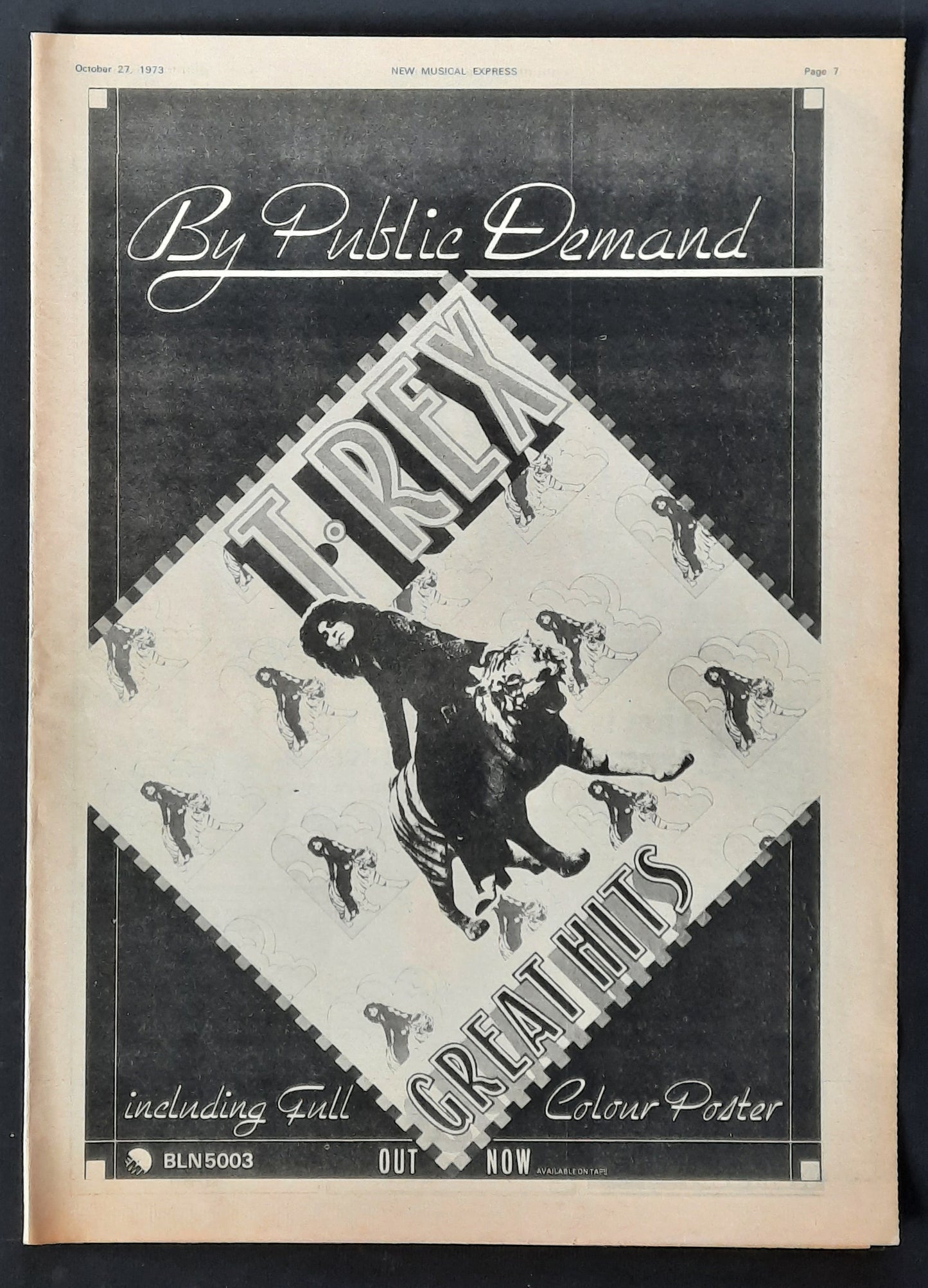 T. REX Original Poster/Press Ad - 1973 Album "Great Hits" 2