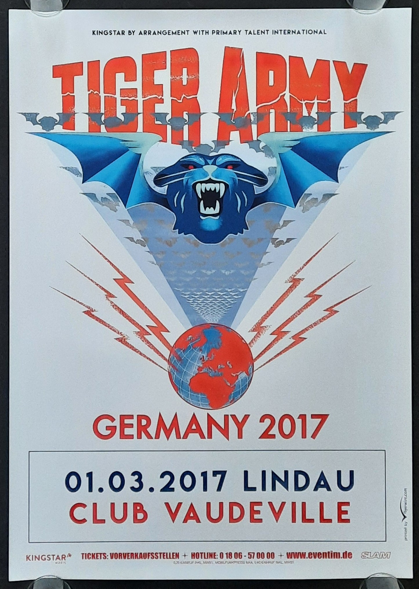 TIGER ARMY Origina Concert Poster March 1, 2017 Lindau Germany