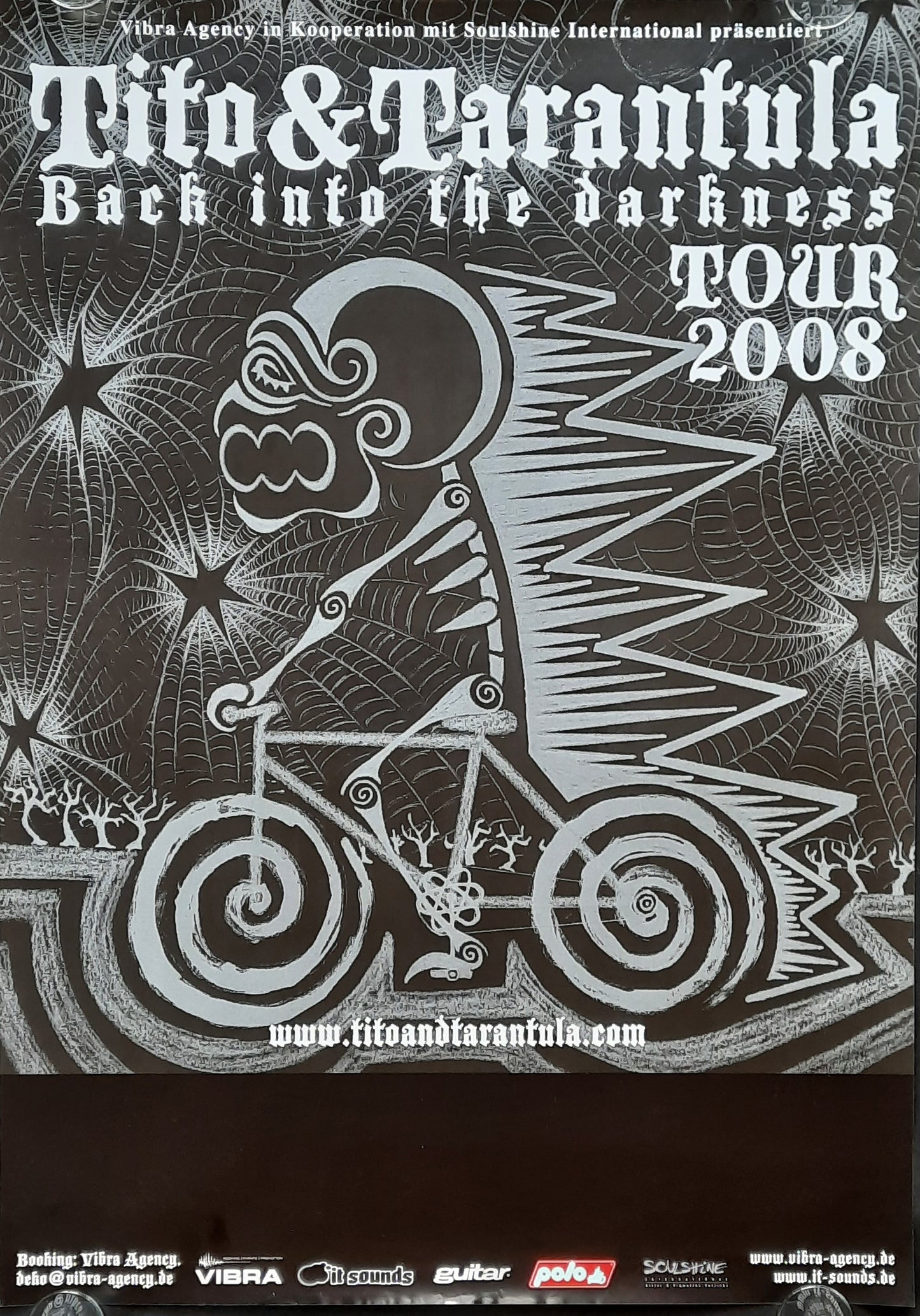 TITO TARANTULA Original Concert Poster 2008 Back Into Darkness Tour 1