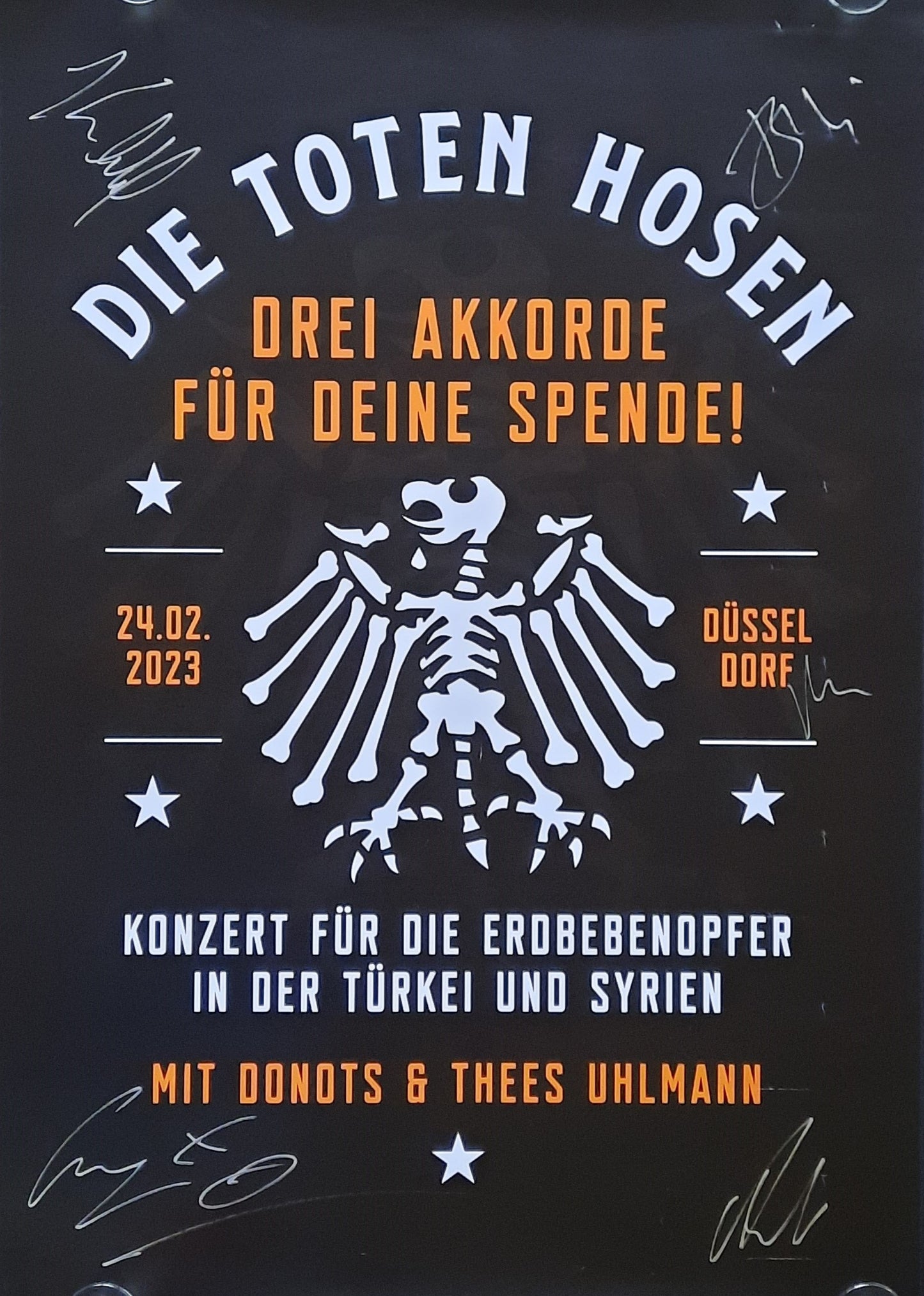 TOTEN HOSEN Original Concert Poster February 24, 2023 Duesseldorf Germany FULL BAND SIGNED 1