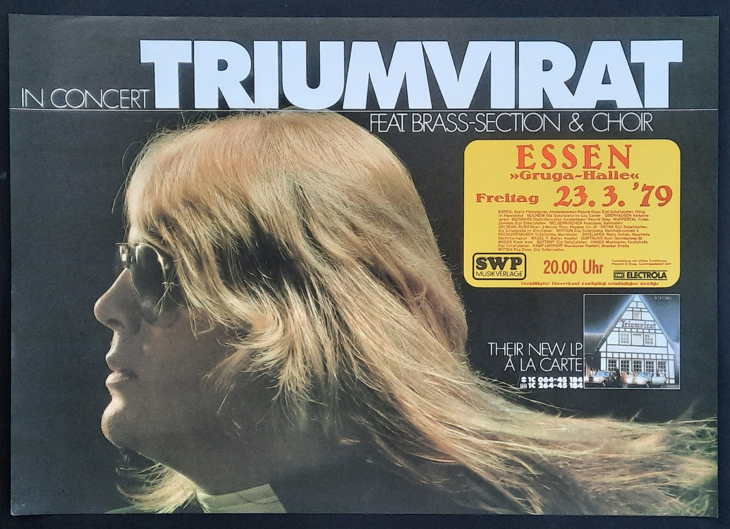 TRIUMVIRAT Original Concert Poster March 23, 1979 Essen Germany ROLLED 1