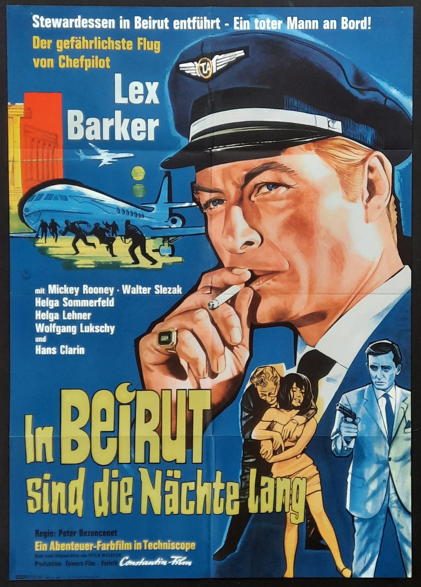 TWENTY-FOUR HOURS TO KILL Original Movie Poster 1965 Lex Barker German 1-Sheet