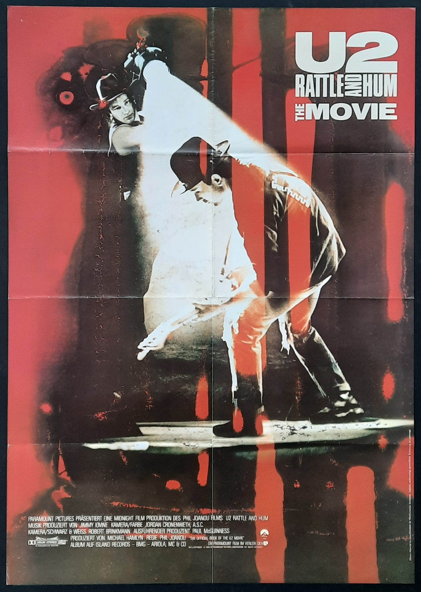 U2 - RATTLE AND HUM Original Mocie Poster 1988 Germany