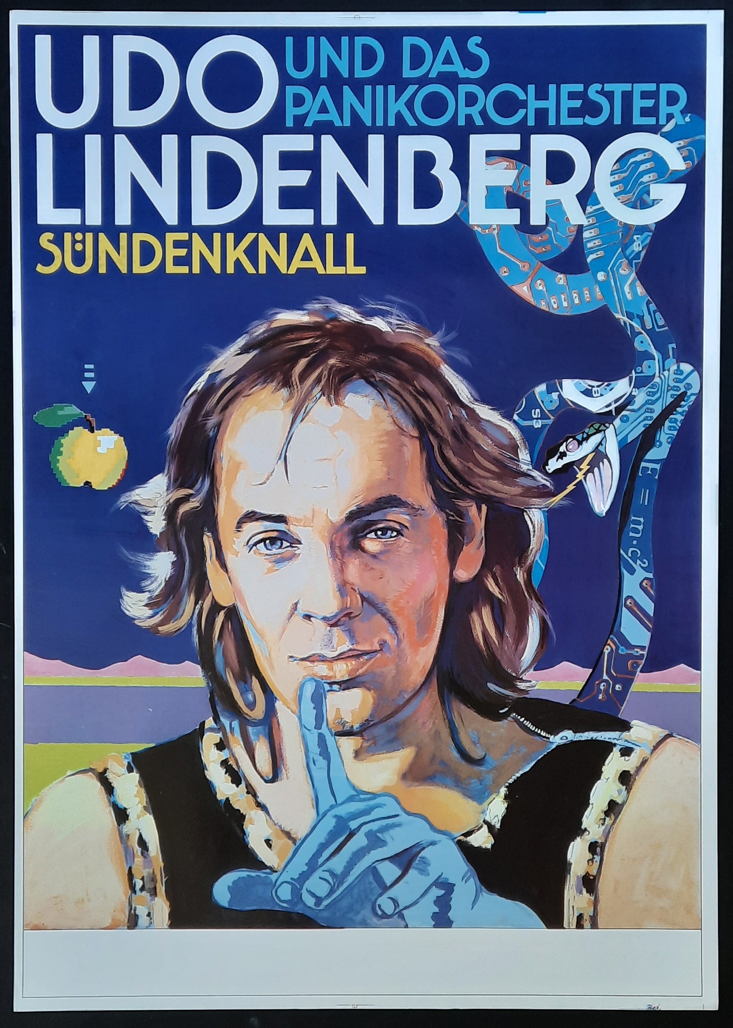UDO LINDENBERG Original Concert Poster 1985 Germany SÜNDENKNALL TOUR