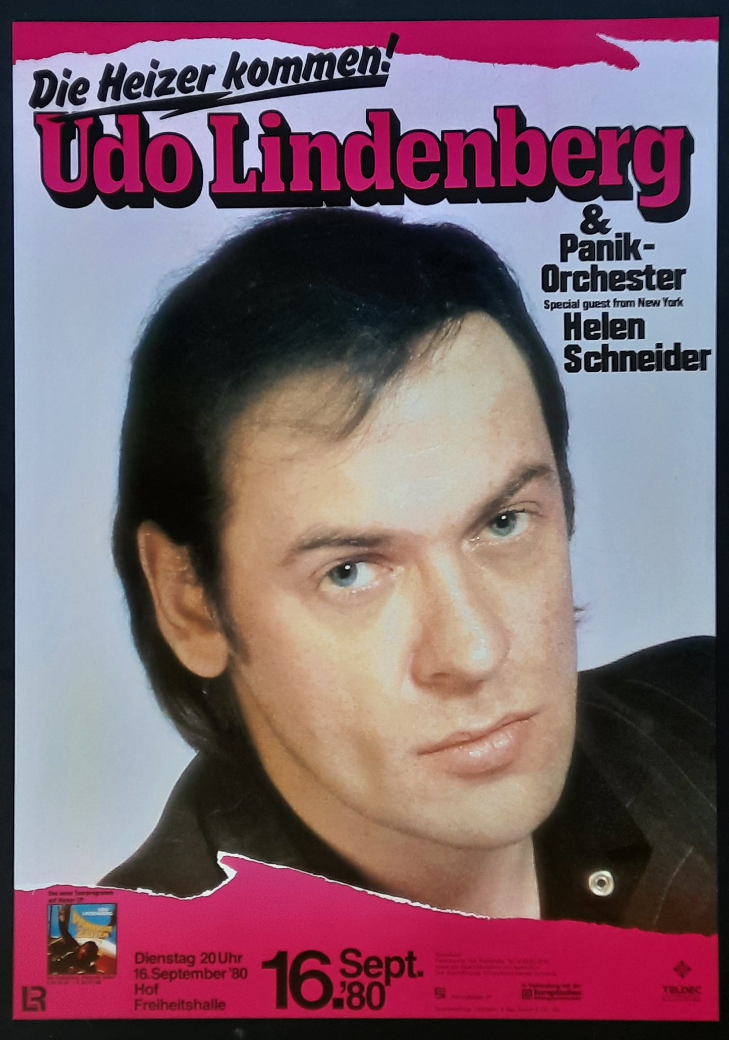 UDO LINDENBERG Original Concert Poster September 16, 1980 Hof Germany 1
