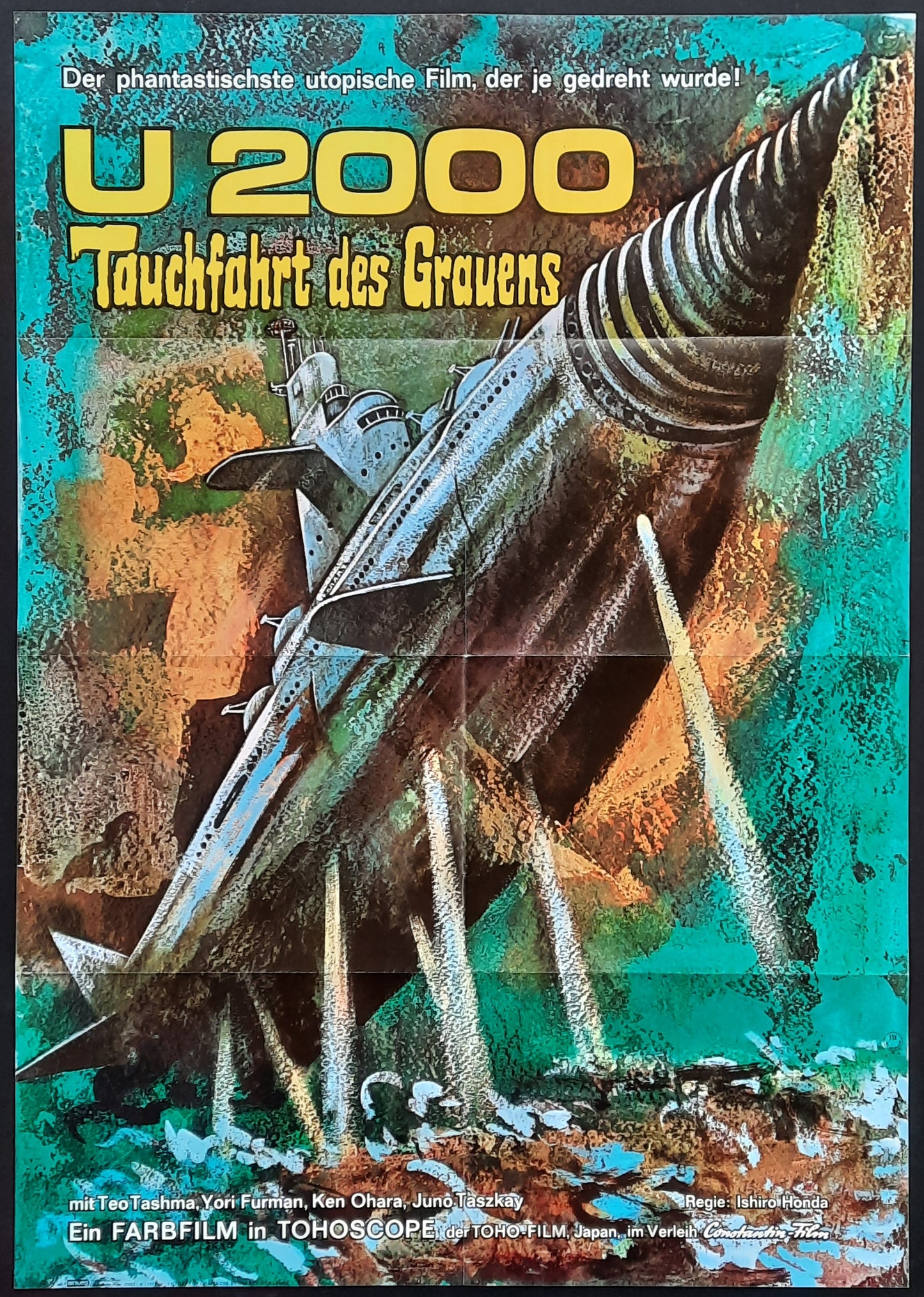 U 2000 ATRAGON / KAITEI GUNKAN Original Movie Poster 1965 Ishirô Honda German 1-Sheet 2