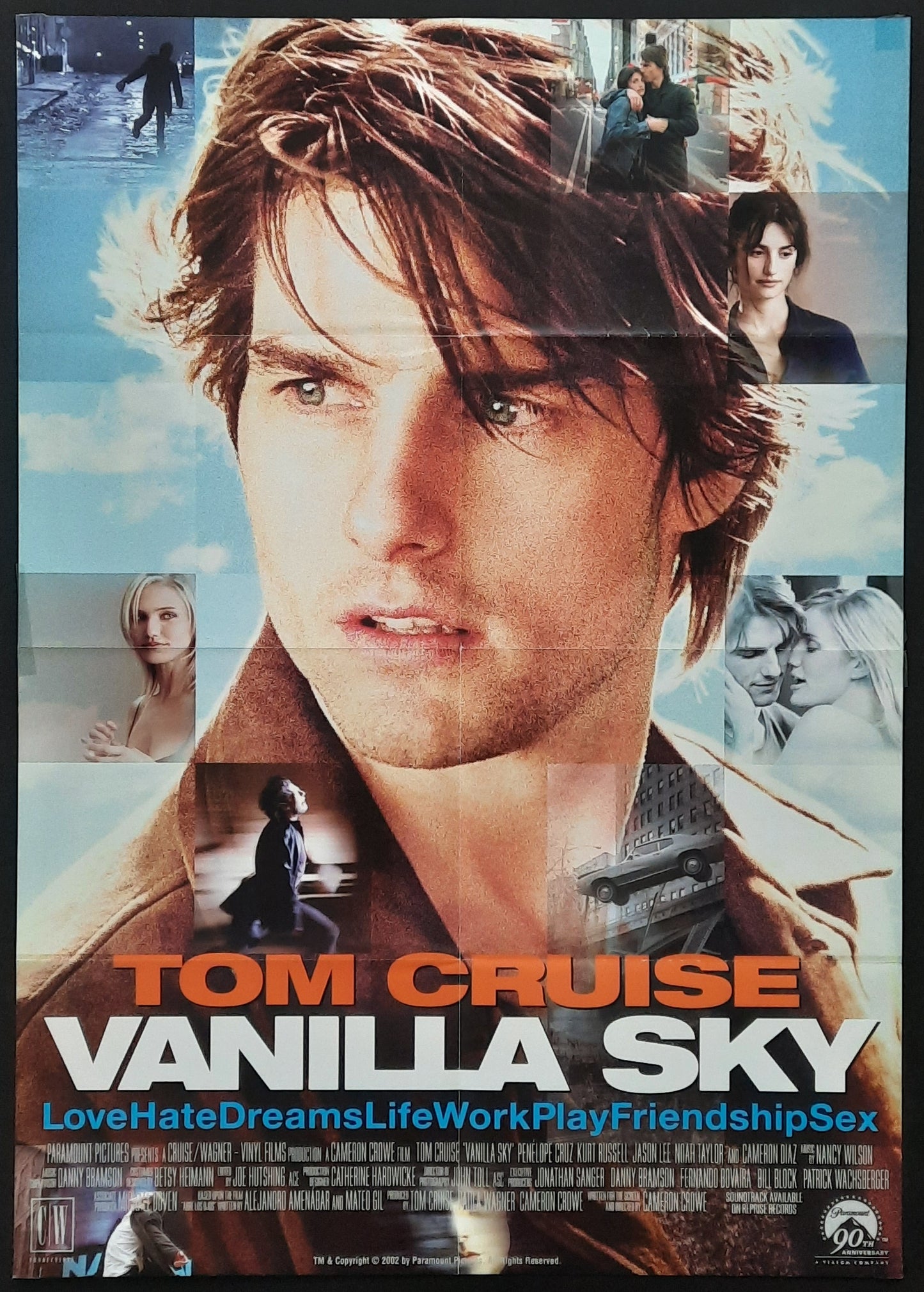 VANILLA SKY Original Movie Poster 2001 Tom Cruise German 1-Sheet