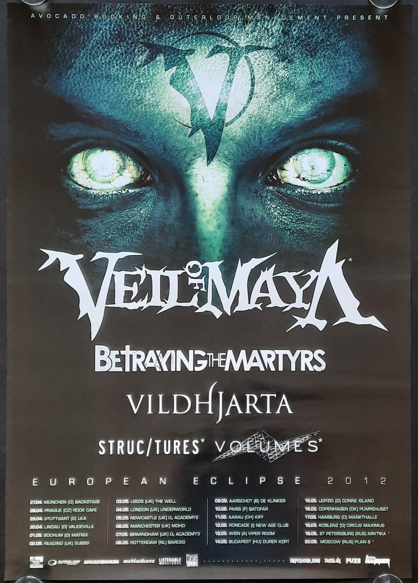 VEIL OF MAYA Original Concert Poster 2012 Europe